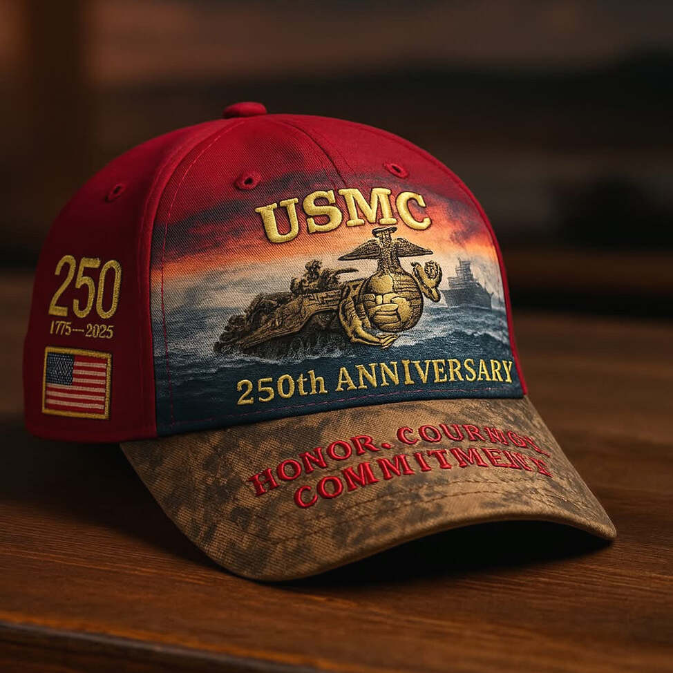 USMC 250th Anniversary 1775 2025 Hat Honor Courage Commitment Marine Corps Hat Dad Gifts