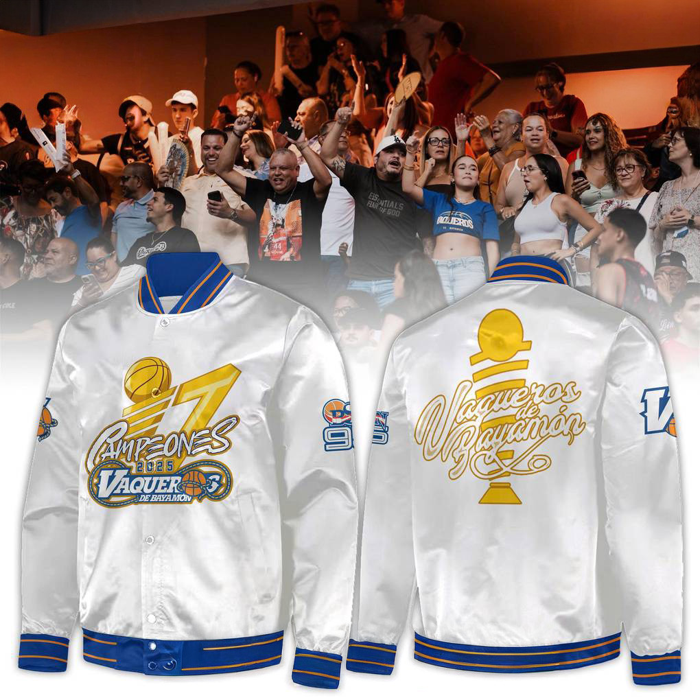 Vaqueros De Bayamon 17 Campeones BSN White Bomber Jacket Gifts For Basketball Fan