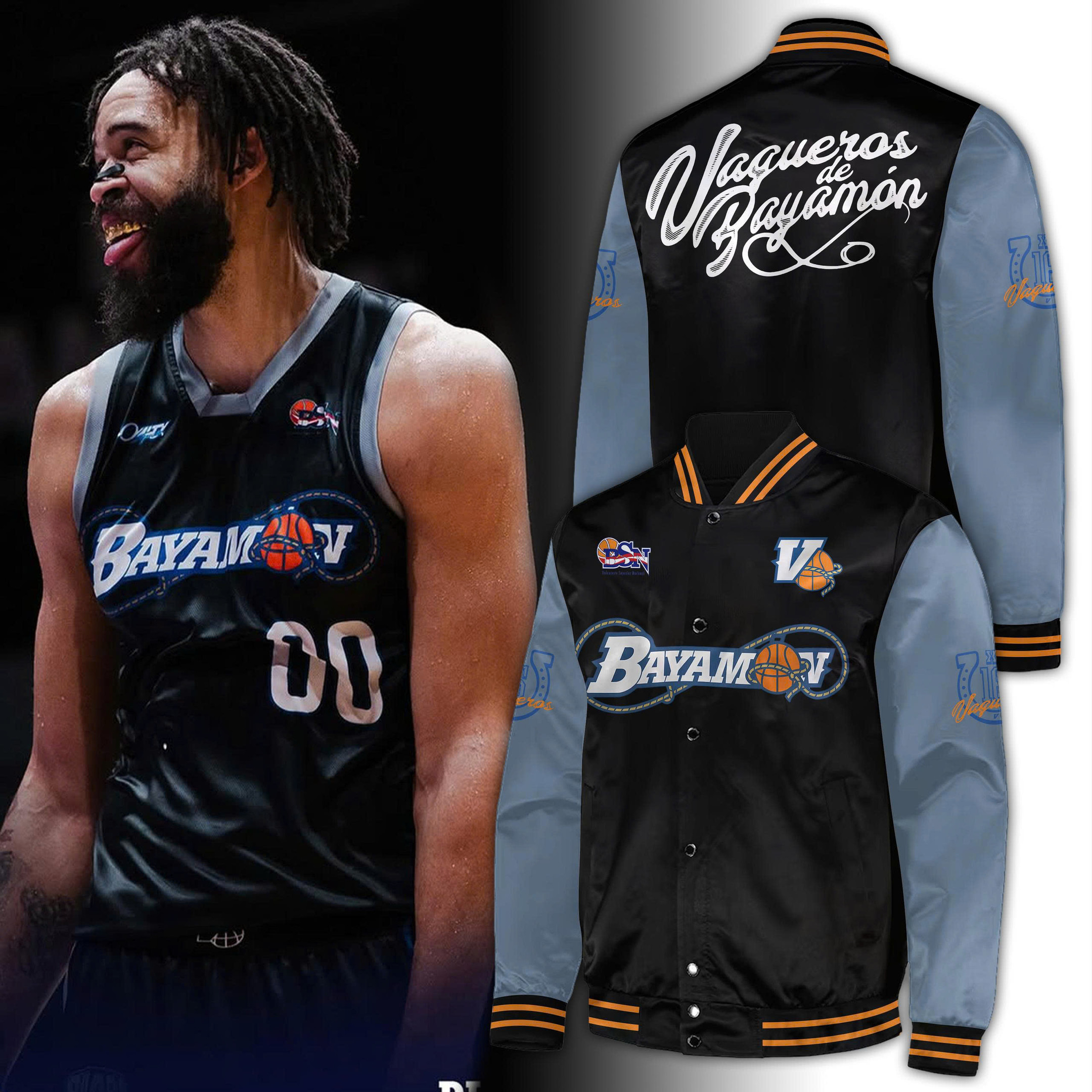 Vaqueros De Bayamon BSN 2025 Fullzip Bomber Jacket Best Basketball Gifts