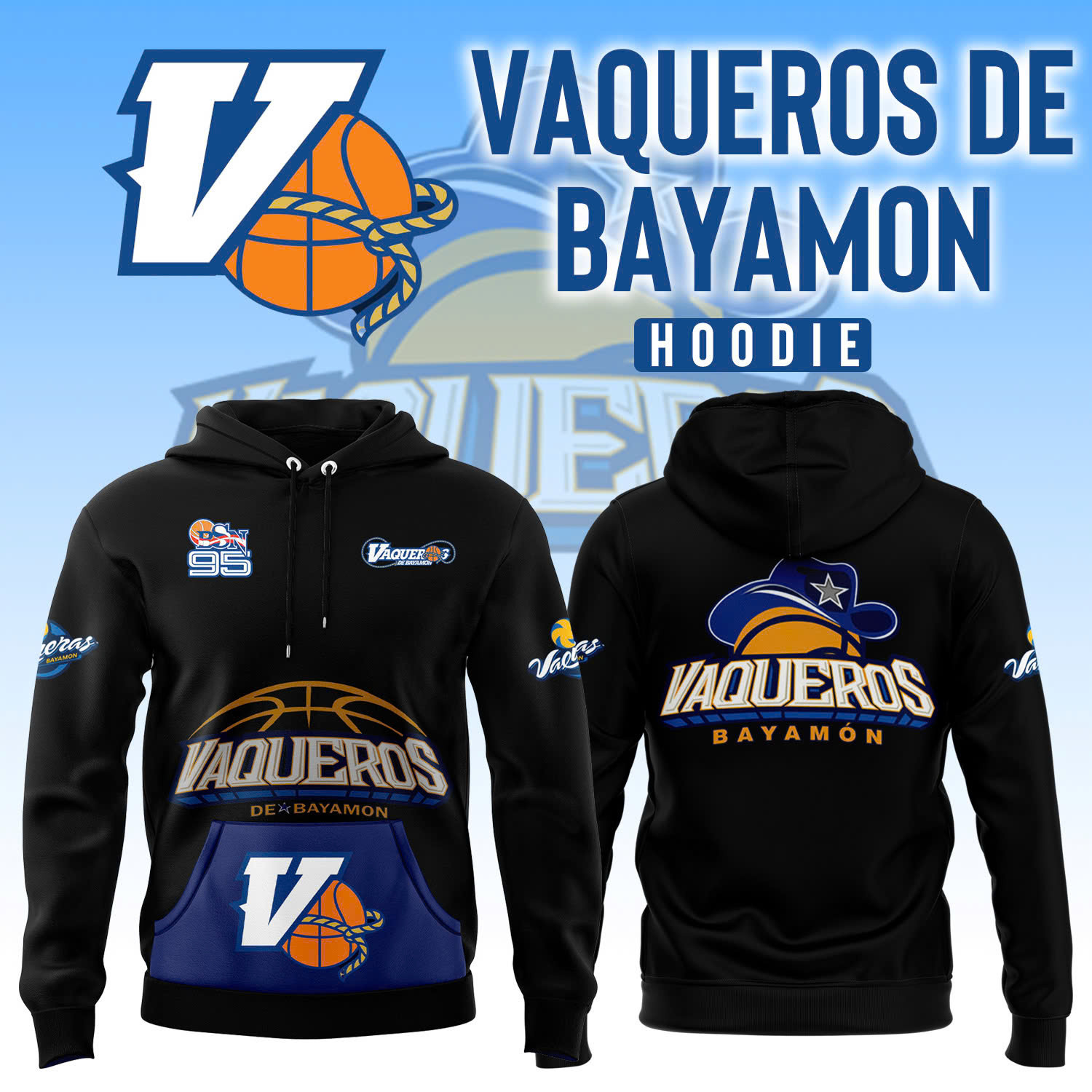 Vaqueros De Bayamon BSN 95 Pull Over Hoodie Gifts For Basketball Player