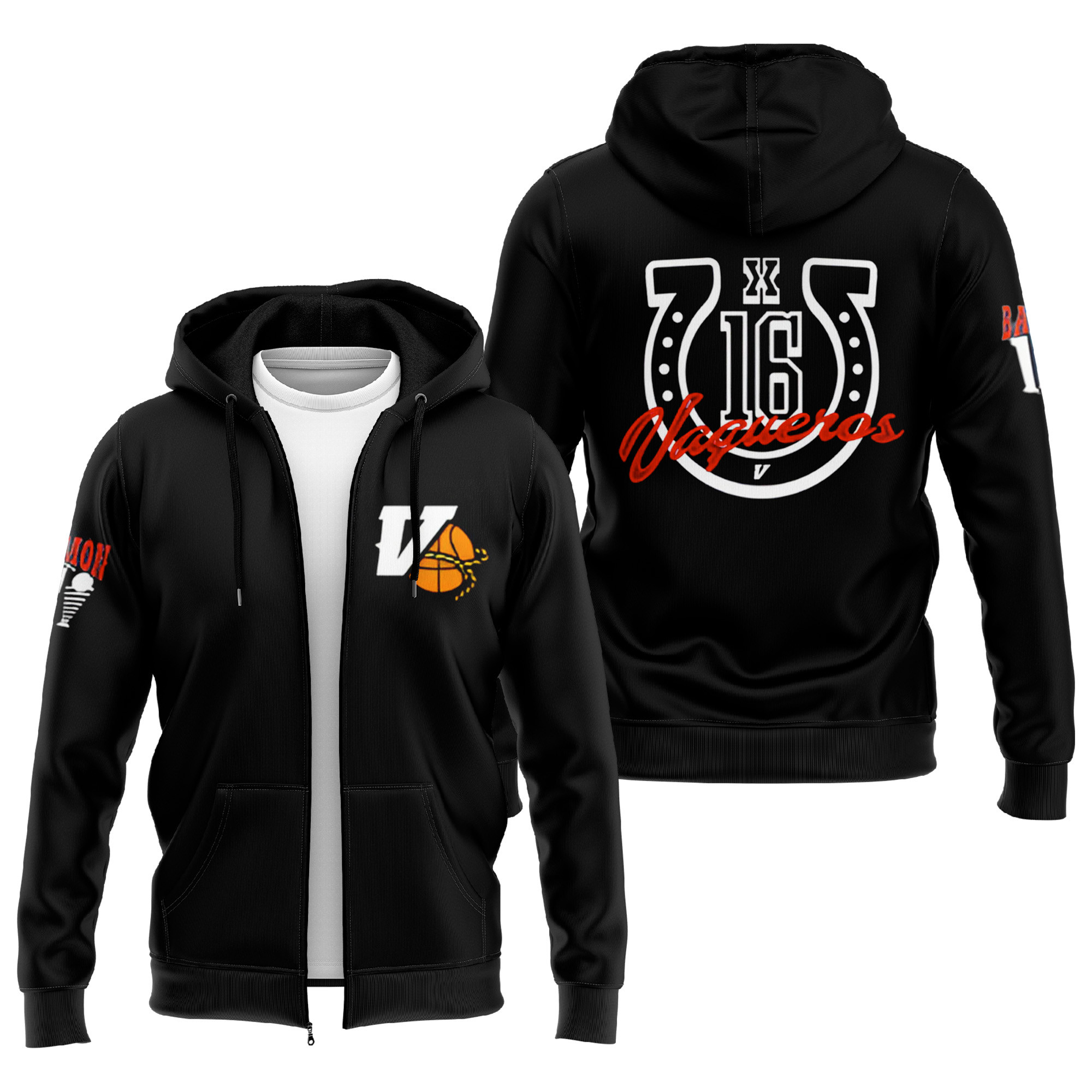 Vaqueros De Bayamon XVI Varsity Zip Hoodie Gifts For Basketball Fan