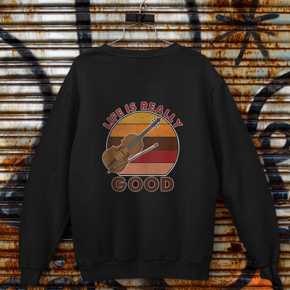 vintage Life Is Really Good Violin Tank Top Sweatshirt