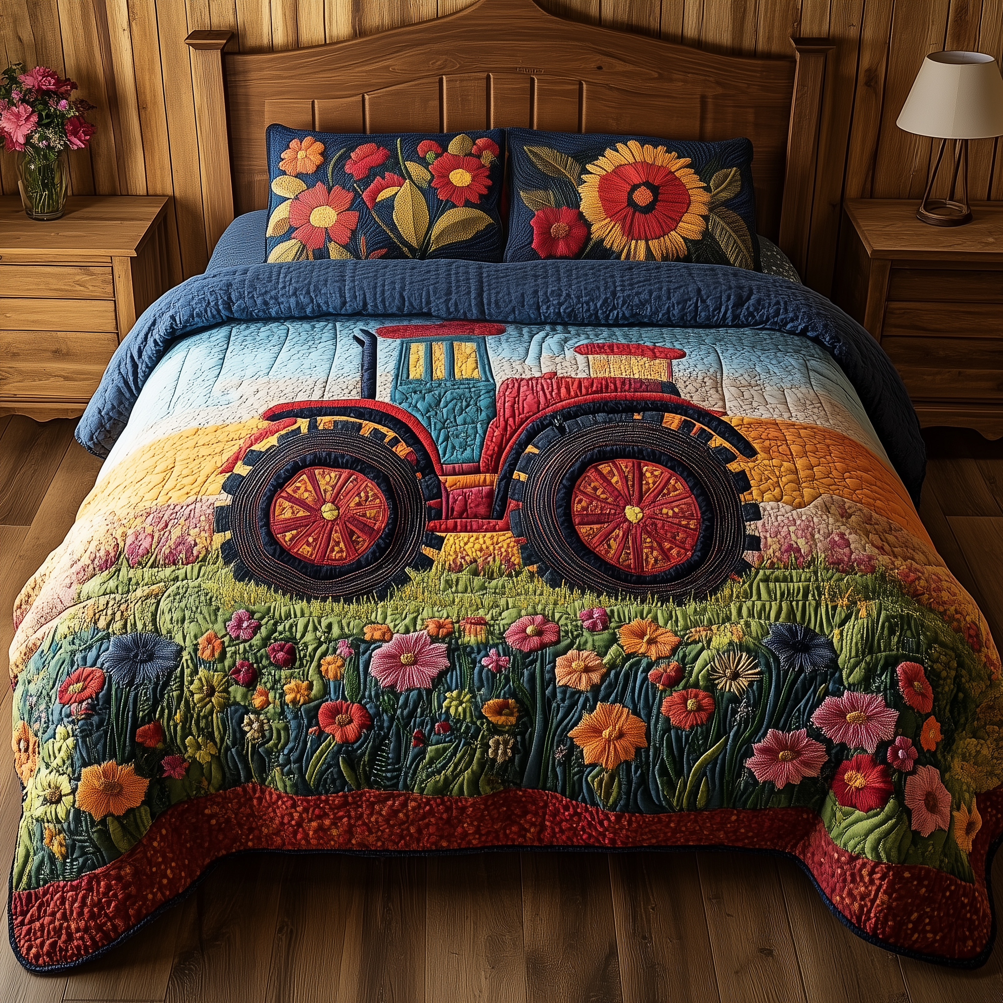 Vintage Tractor Quilted Bedding Set Duvet Cover Bedspread Set Item Tractor Supply Christmas Gifts