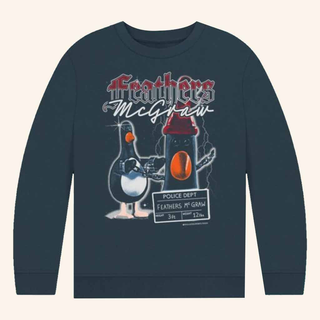 Wallace And Gromit Merch Feathers Mcgraw 90S Vintage Bootleg Sweatshirt Gifts For Dad