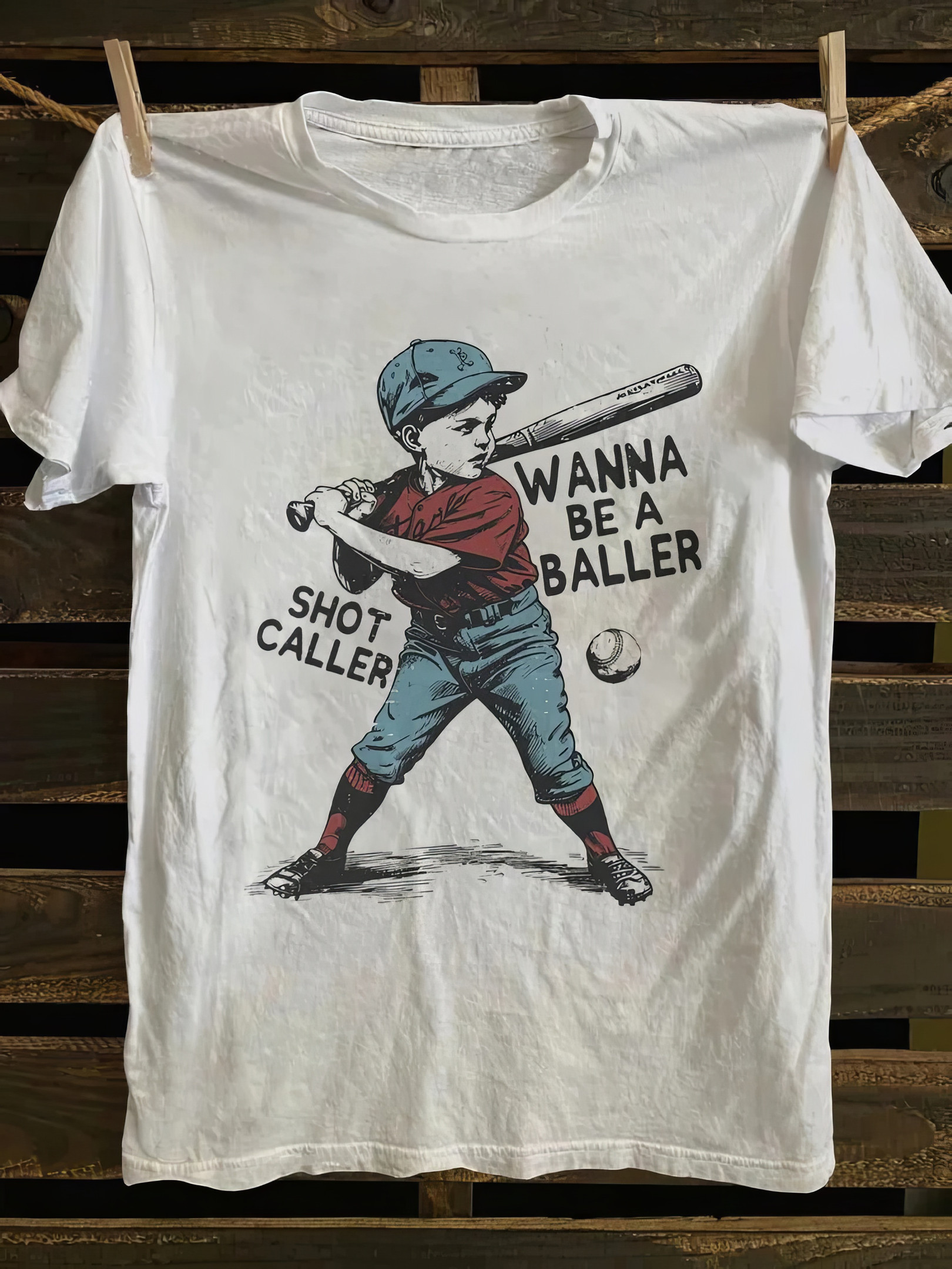 Wanna Be A Baller Shot Caller T-shirt Gifts For Baseball Lovers