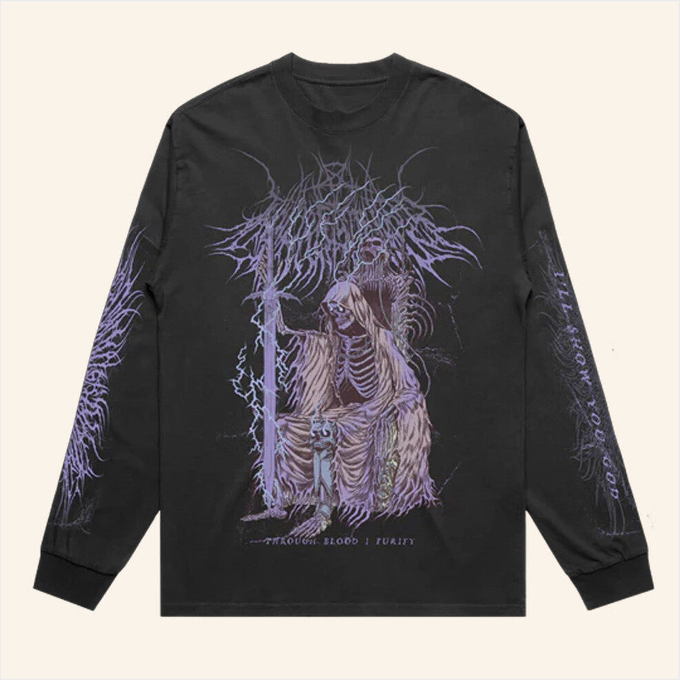 Warfare Merch Skeleton King Black Long Sleeve T-Shirt Merch Gifts For Dad Birthday Gift Ideas