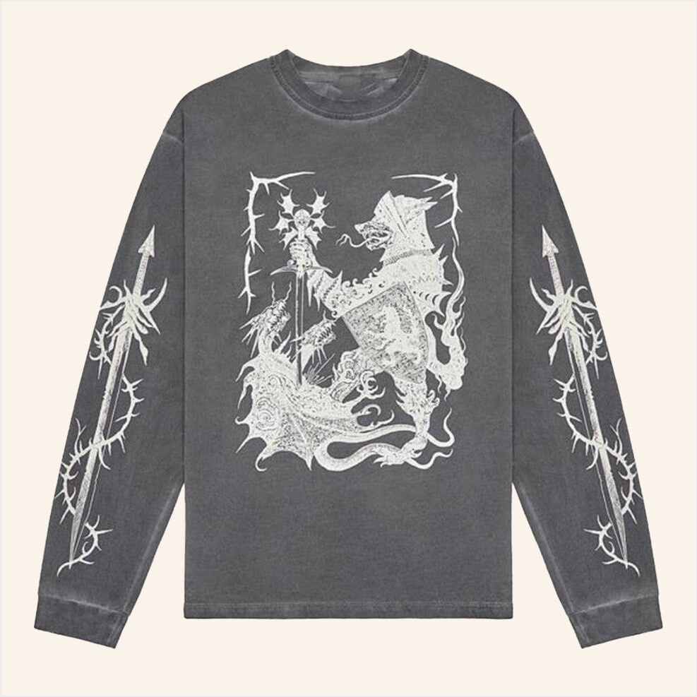 Warrior Wolf Long Sleeve T-Shirt Volchok Merch Birthday Gift Ideas Christmas Presents