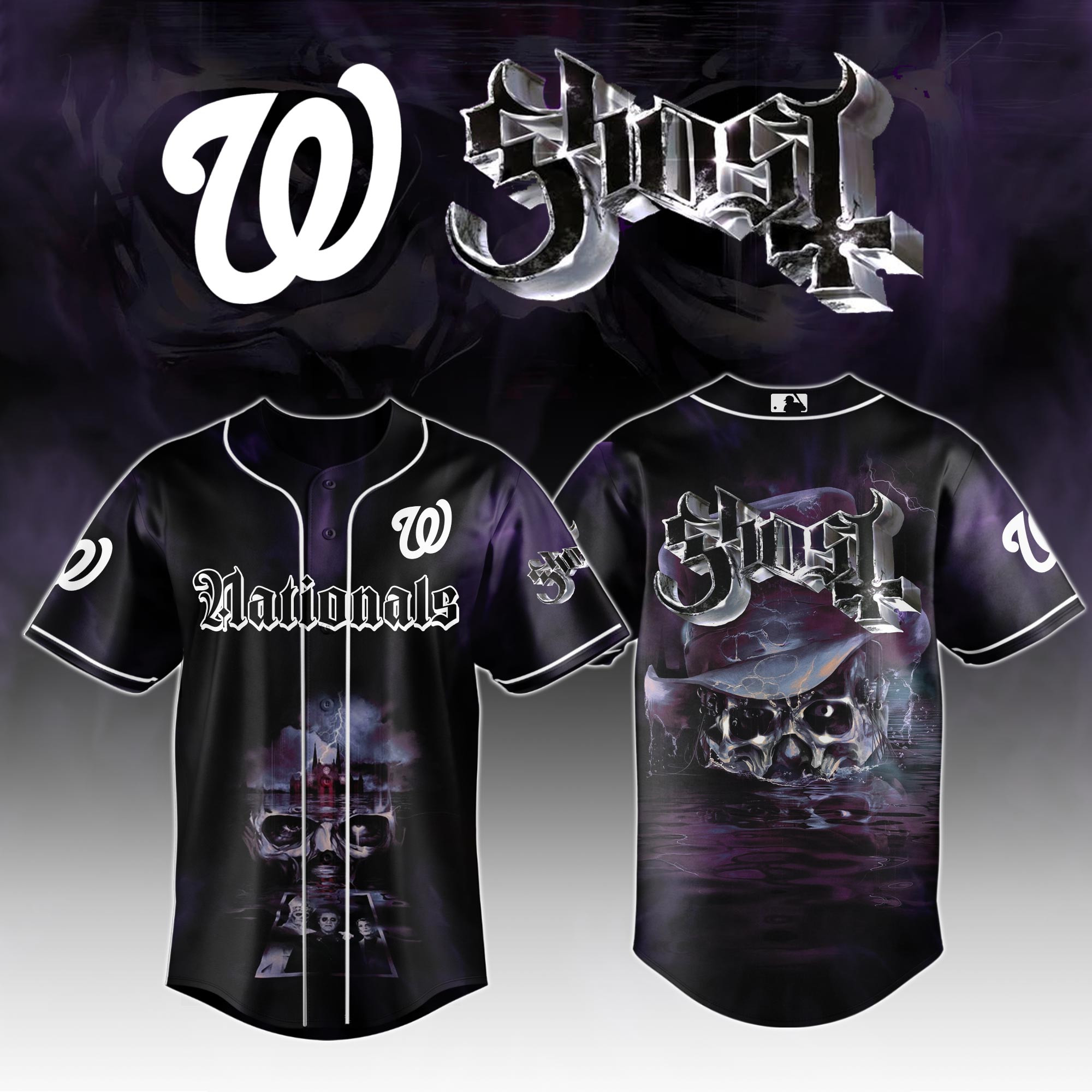Washington Nationals Mlb X Ghost Skeletour World Tour Baseball Jersey For Fans