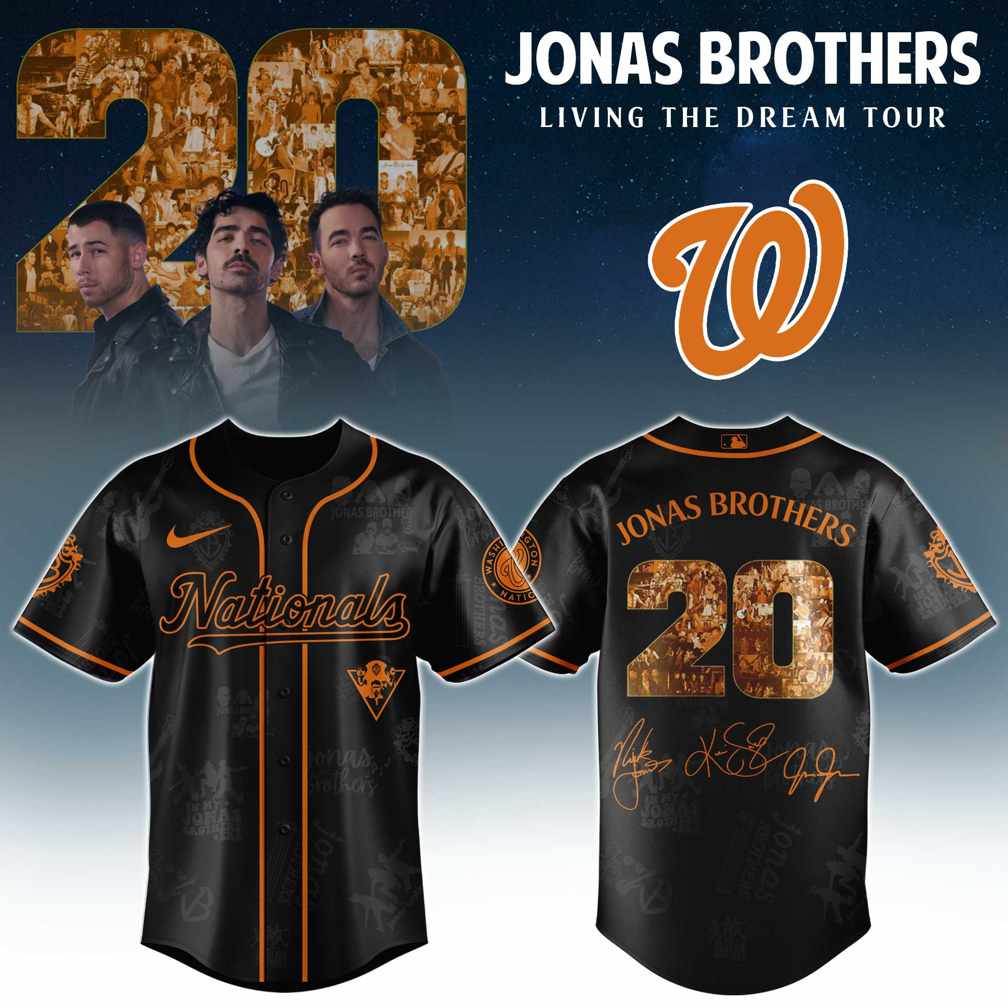 Washington Nationals Mlb X Jonas Brothers Tour Personalized Baseball Jersey For Fans