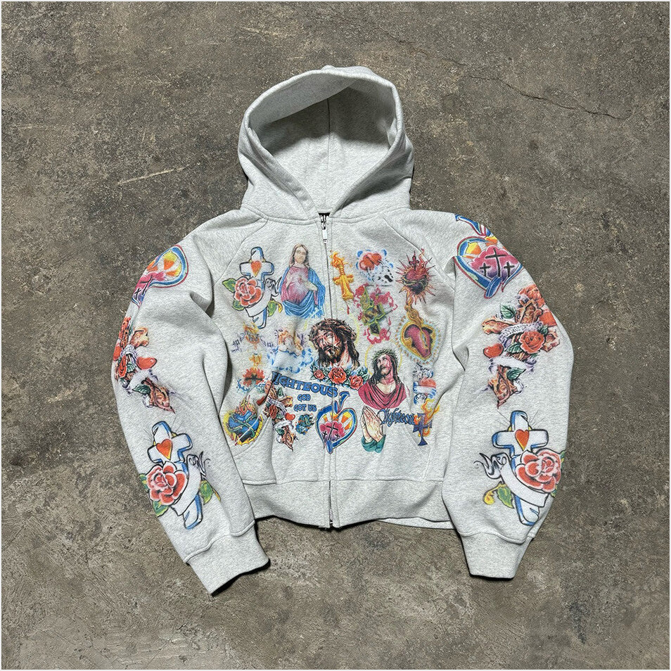 We Are Righteous Zip Hoodie Jesus Hoodie Christian Gifts For Women's Father's Day Gifts For Him
