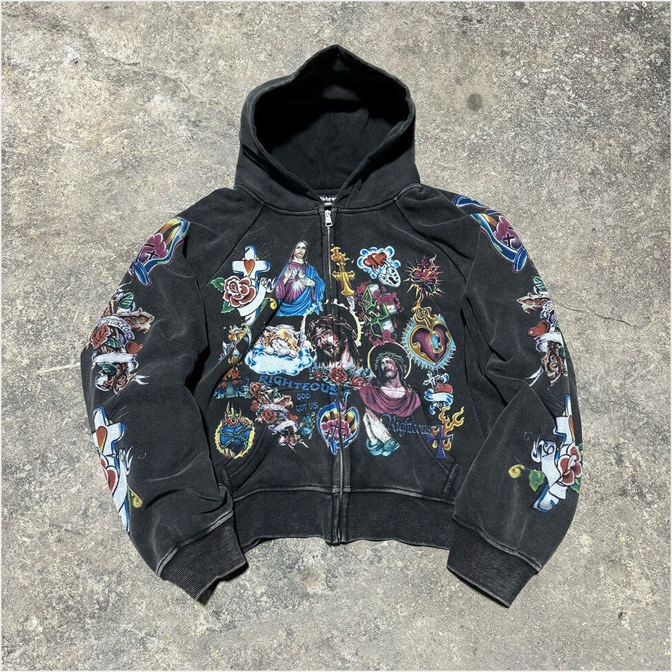 We Are Righteous Zip Hoodie Women's Christian Clothing Jesus Hoodie Good Mother's Day Gifts