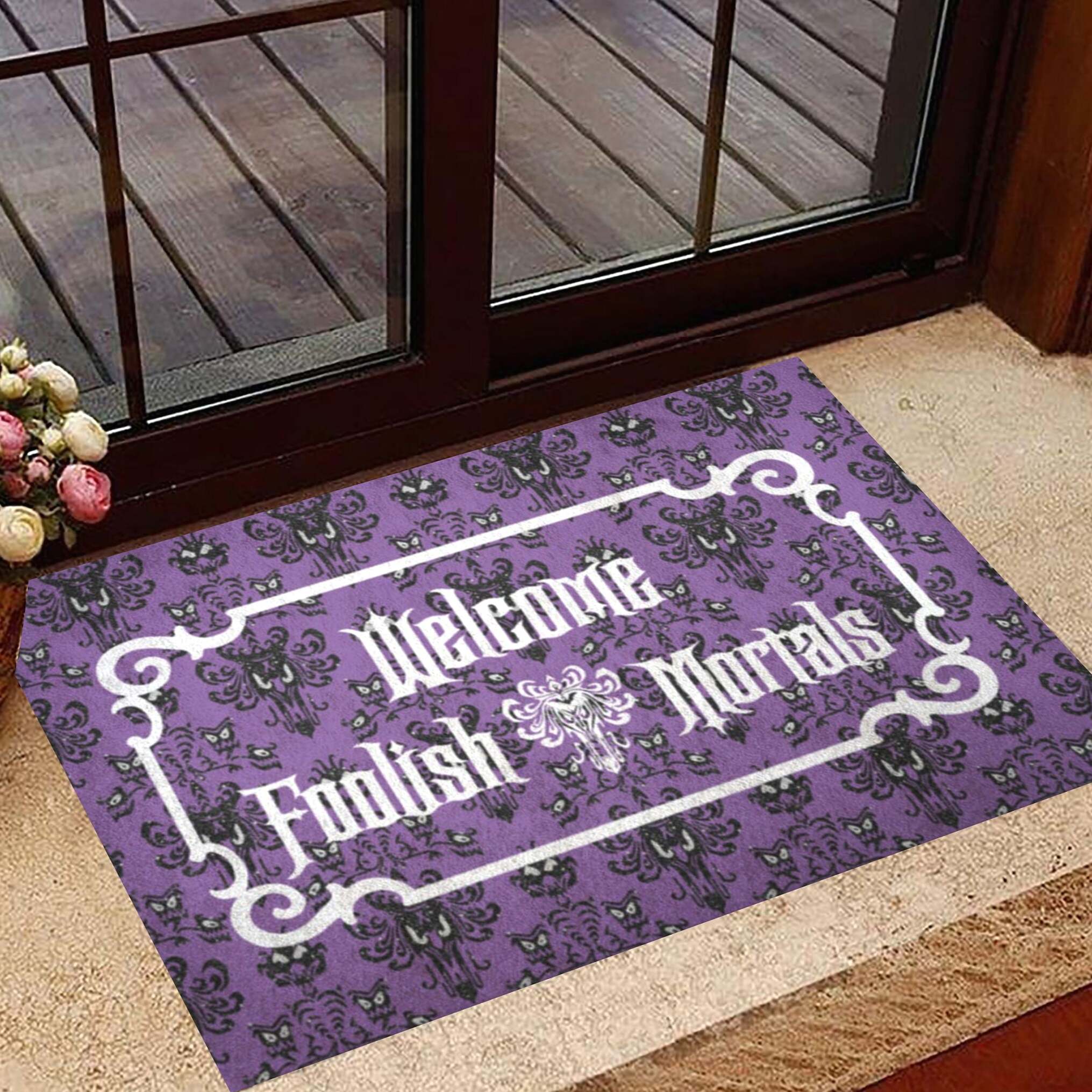 Welcome Foolish Mortals Doormat Sarcastic Door Mats Cool Halloween Decorations Gifts For BFF