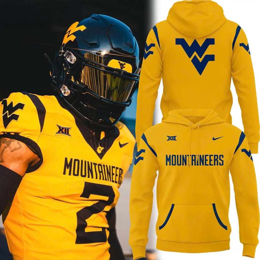 West Virginia Mountaineers Football Golden Hour Hoodie Mountaineers Merch Him Gifts
