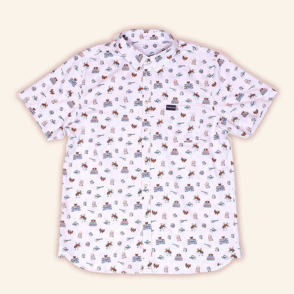 Whataburger Merch Burlebo x Whataburger WHATA Country White Hawaiian Shirt Him Gifts