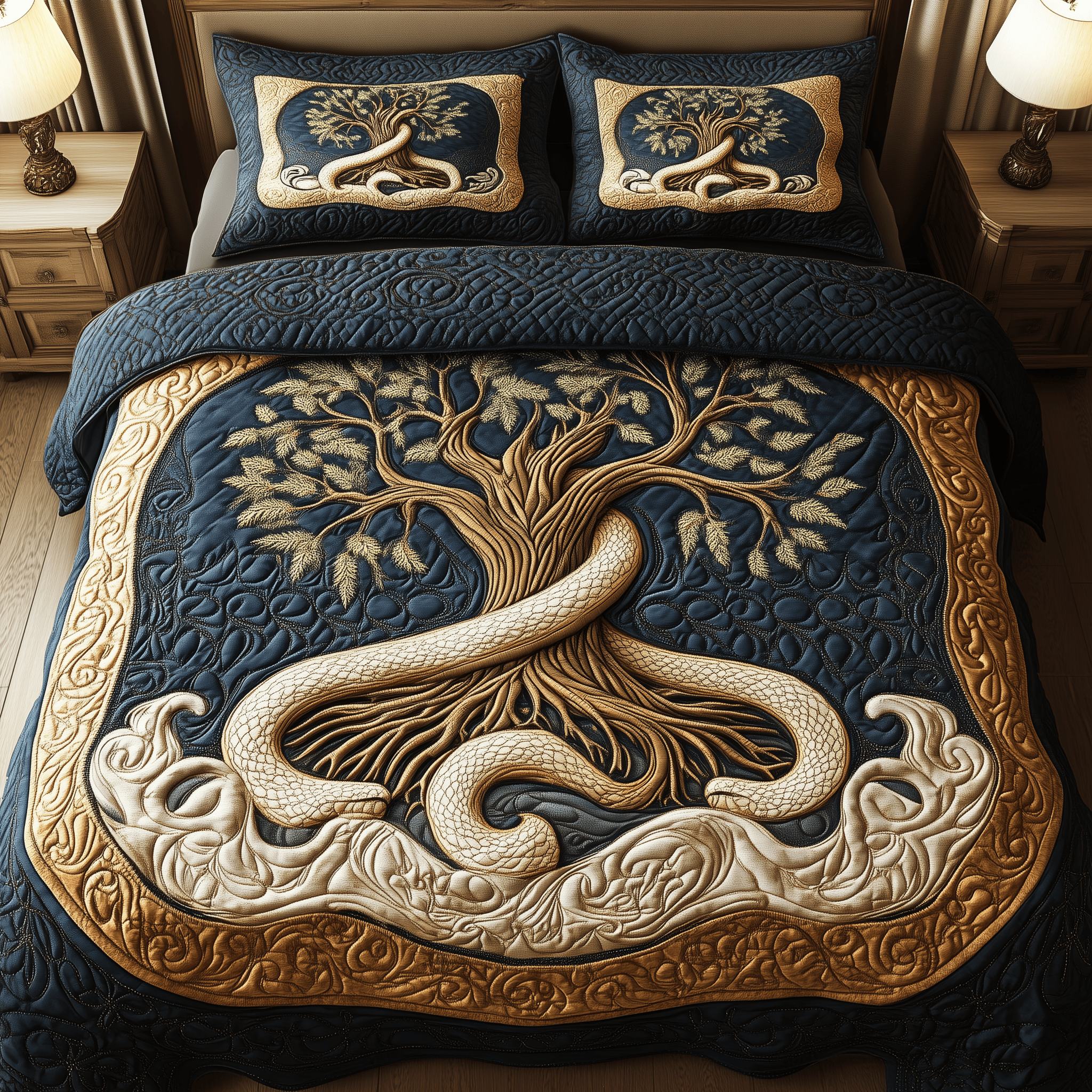 Wheel Of Eternity Quilted Bedding Set Best Duvet Cover Bedspread Set Gift For Mom