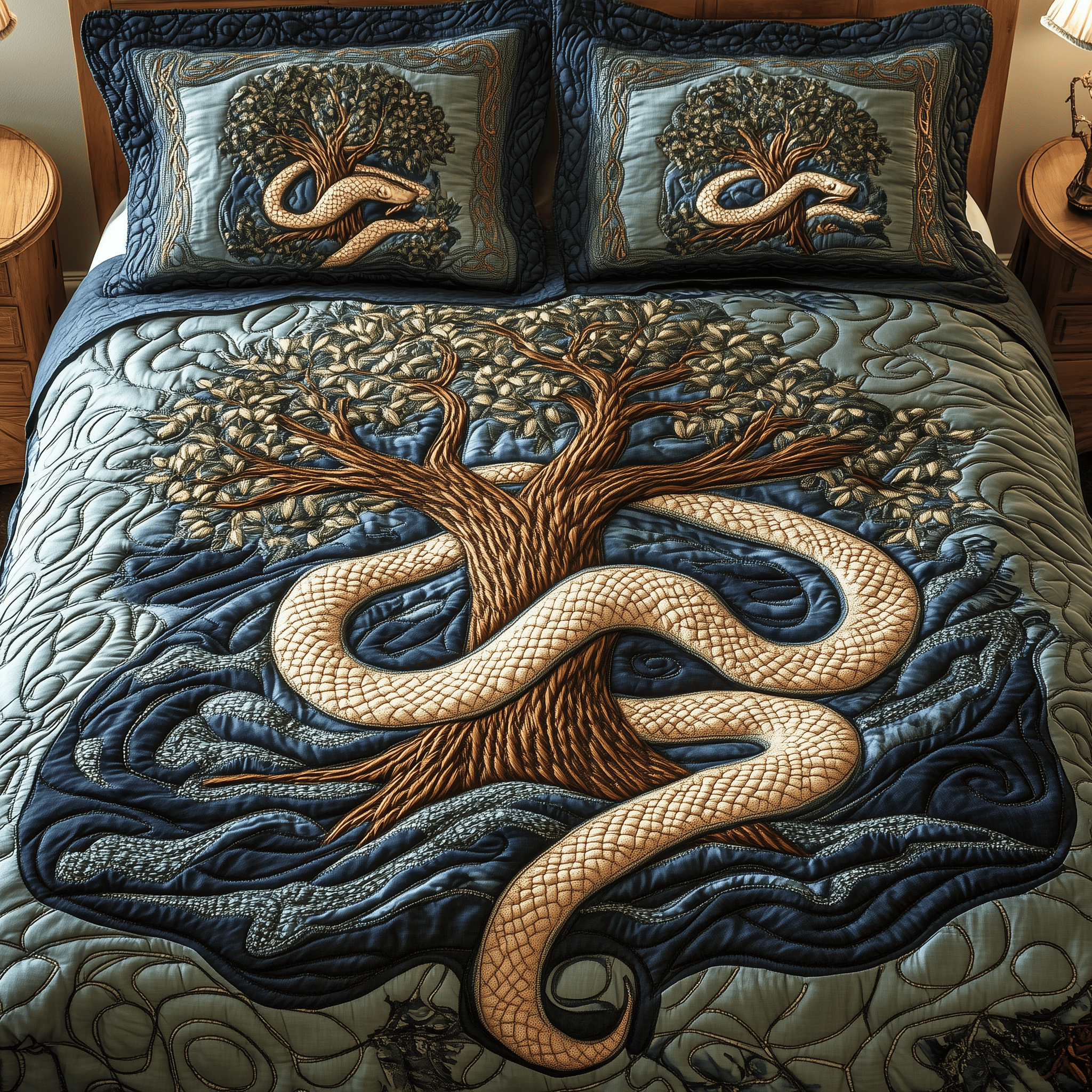 Wheel Of Eternity Quilted Bedding Set Best Duvet Cover Bedspread Set Gift Ideas For Son
