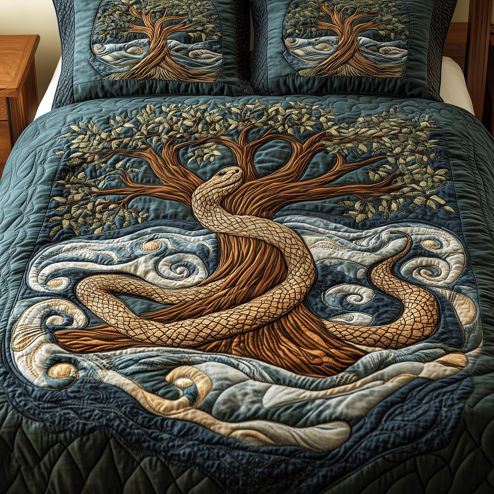 Wheel Of Eternity Quilted Bedding Set Best Duvet Cover Bedspread Set Gift Ideas For Son In Law