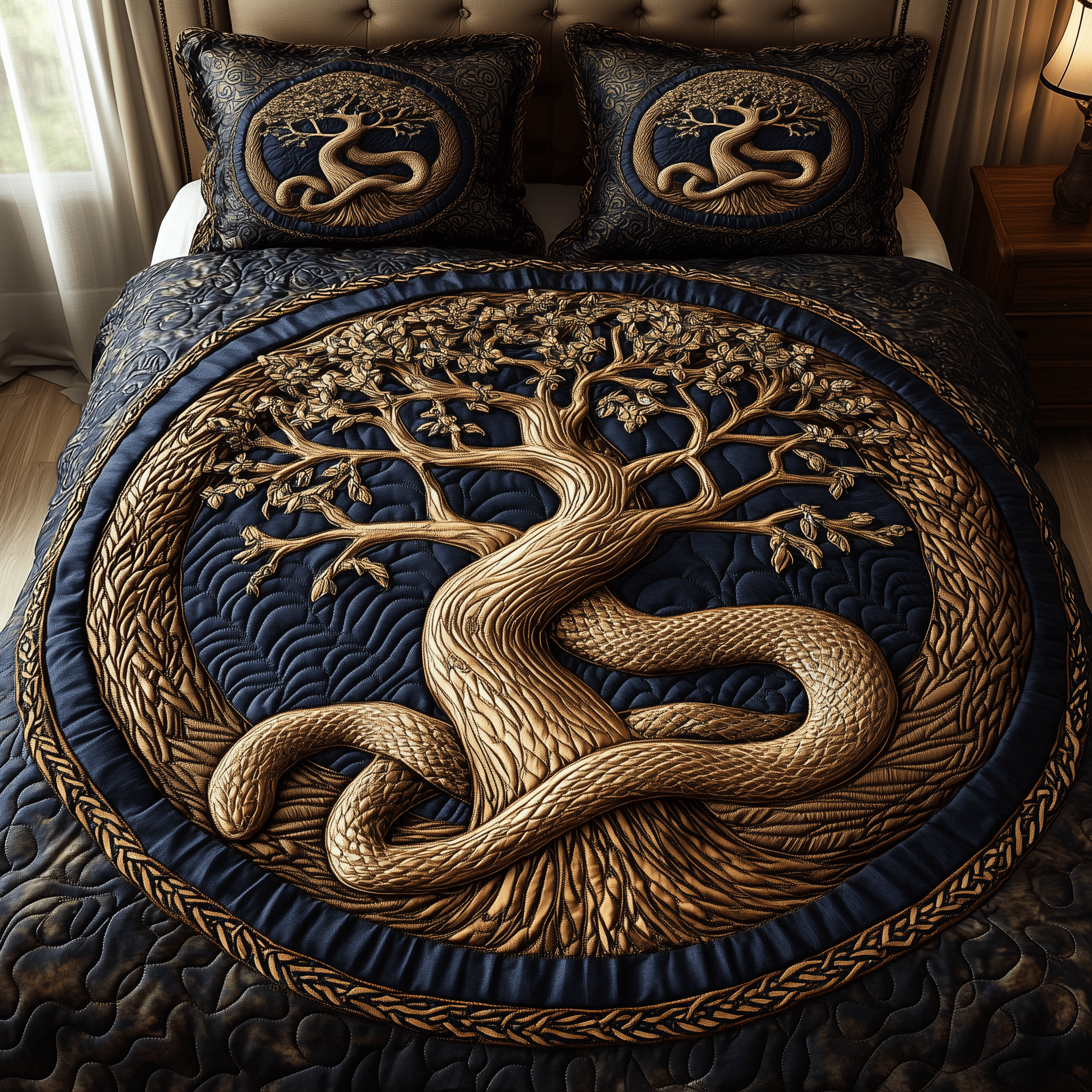 Wheel Of Eternity Quilted Bedding Set Best Duvet Cover Bedspread Set Gifts For Sons Girlfriend