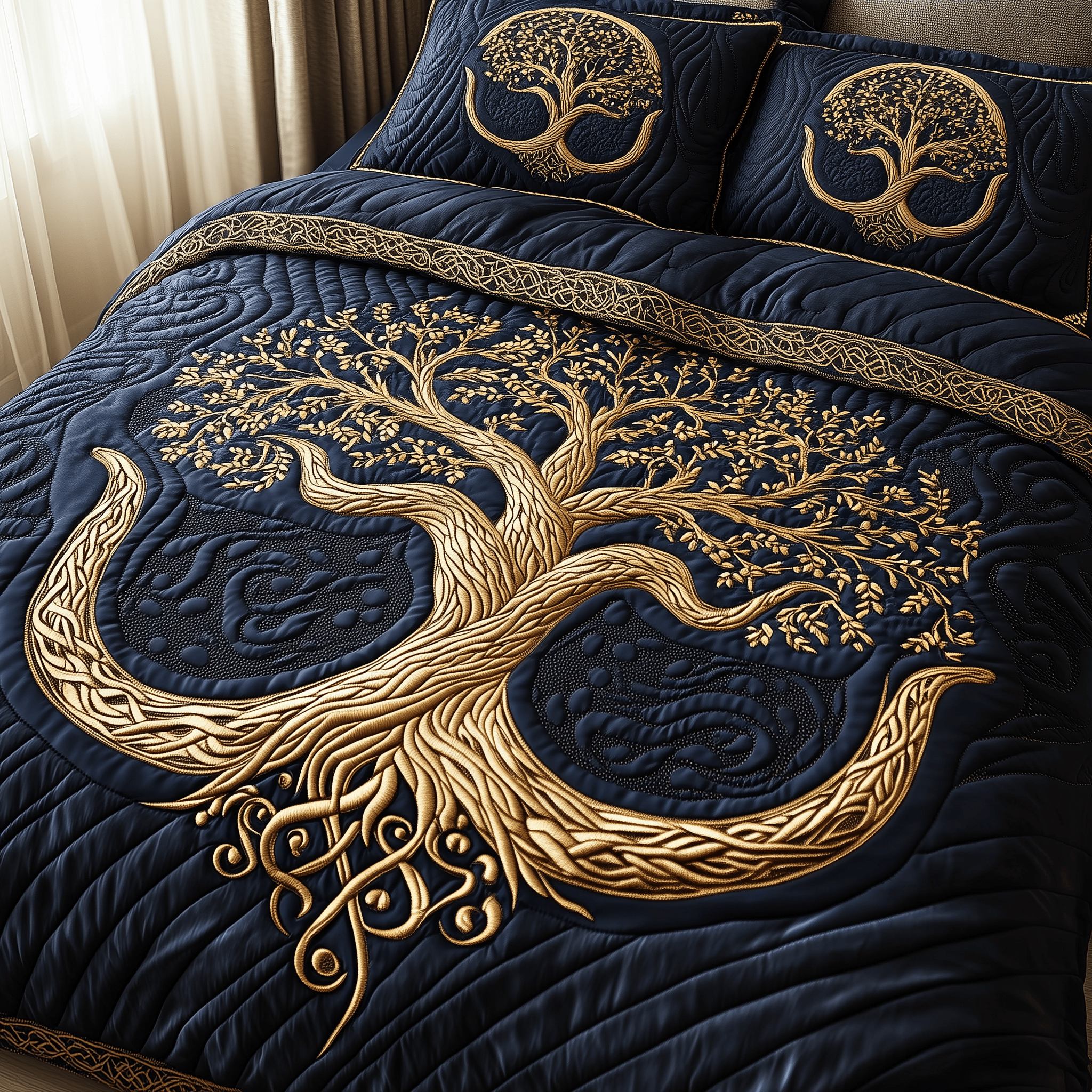 Wheel Of Eternity Quilted Bedding Set Best Duvet Cover Bedspread Set Good Gifts For Mom