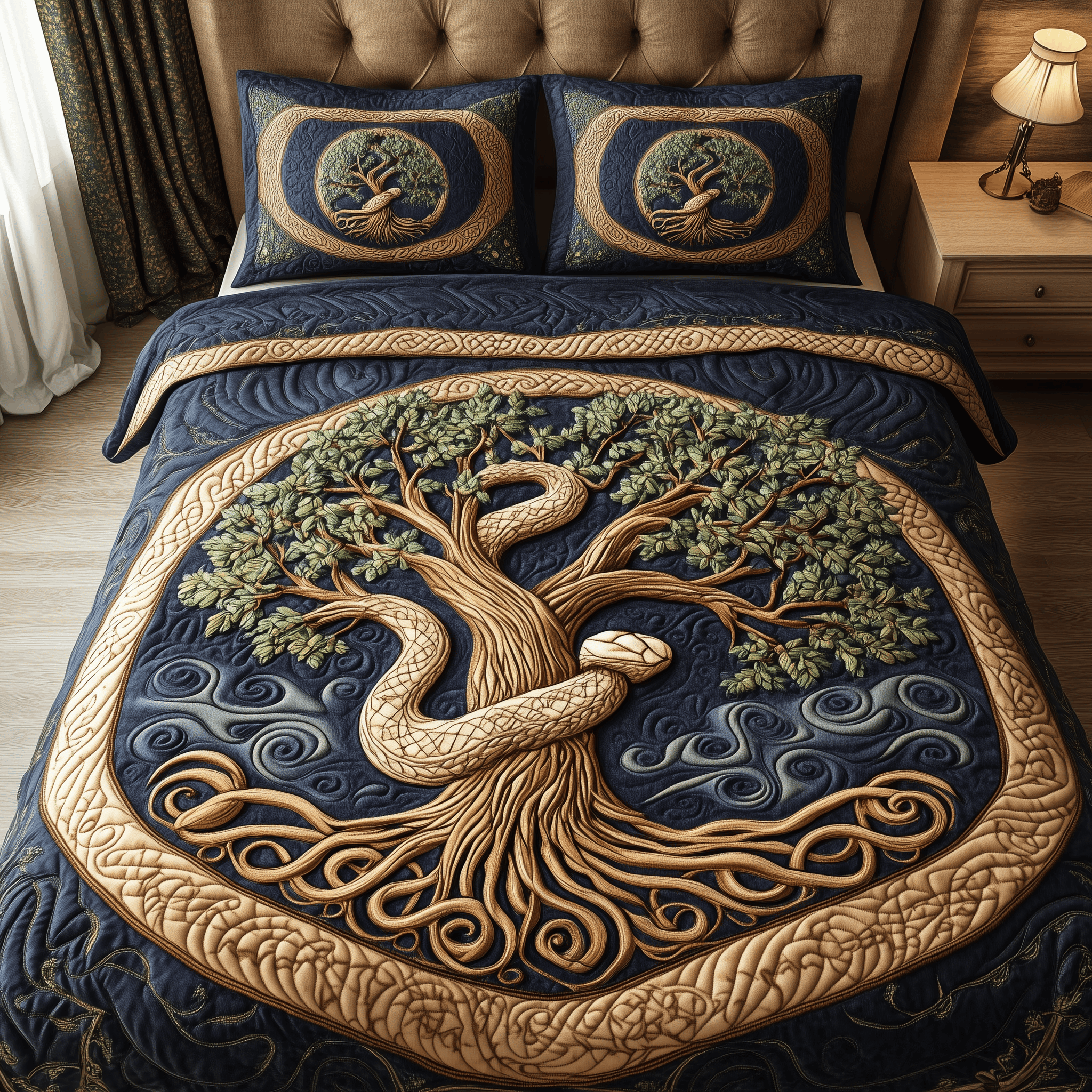 Wheel Of Eternity Quilted Bedding Set Best Duvet Cover Bedspread Set Perfect Gift For Girlfriend
