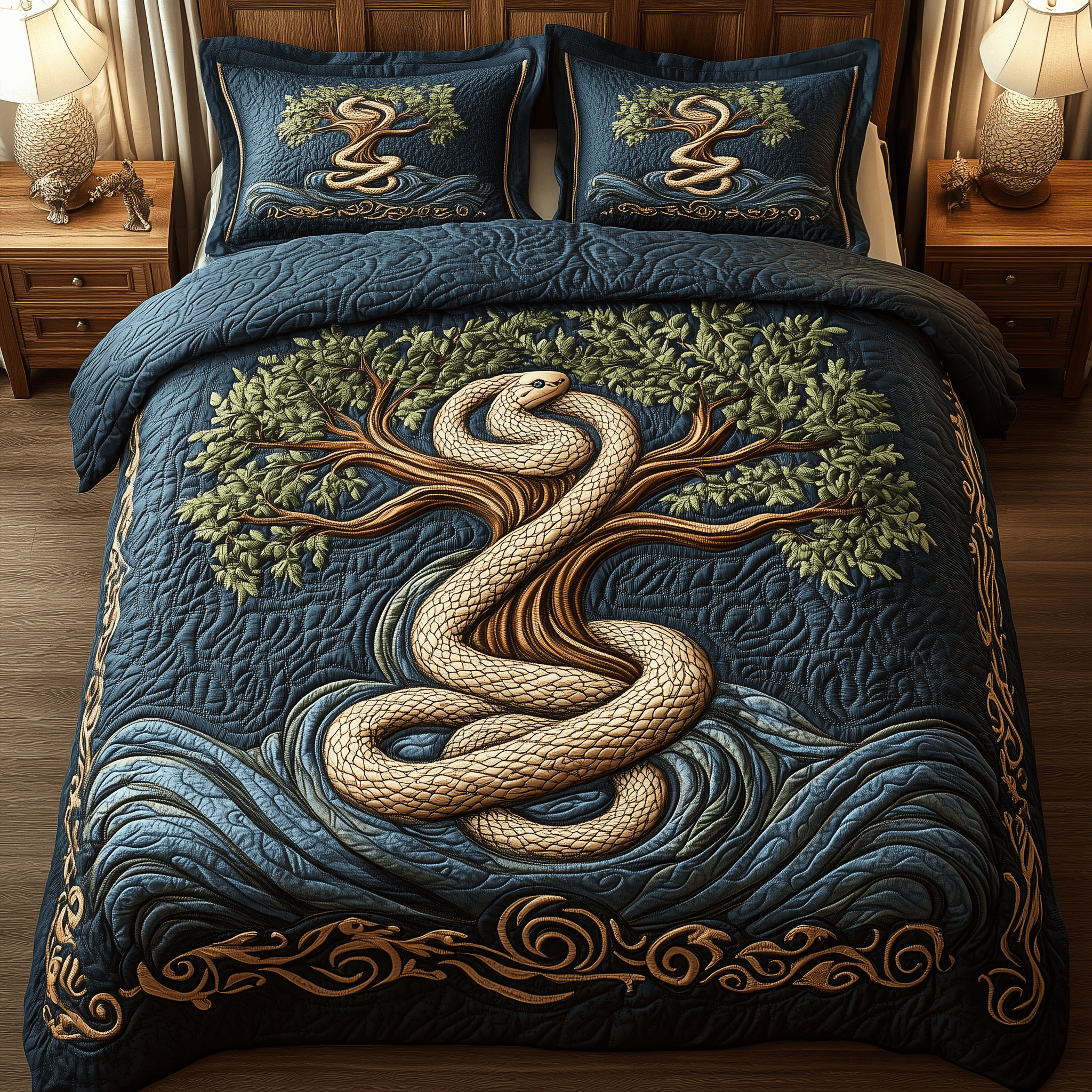 Wheel Of Eternity Quilted Bedding Set Best Duvet Cover Bedspread Set Presents For Son