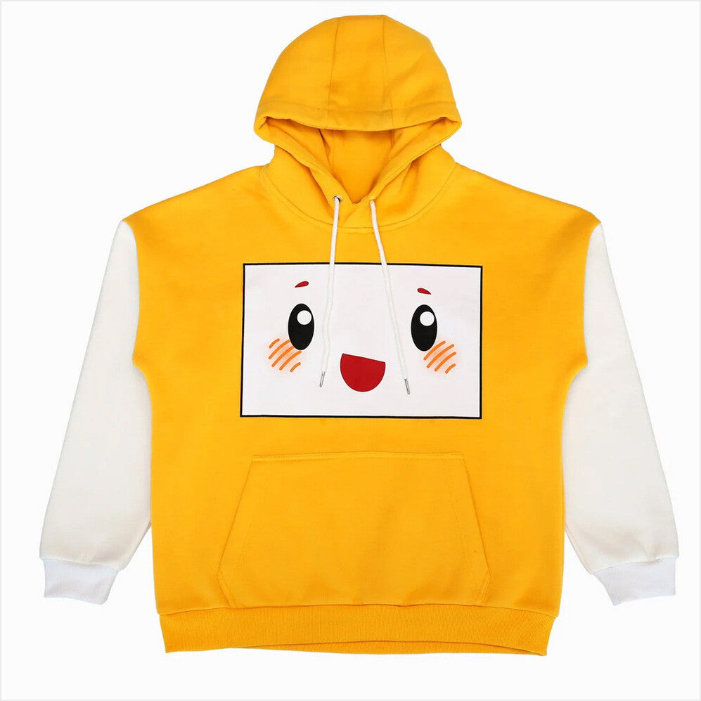 White And Golden Cute Boxy Hoodie Lankybox Merch Birthday Gifts For BFF Christmas Presents