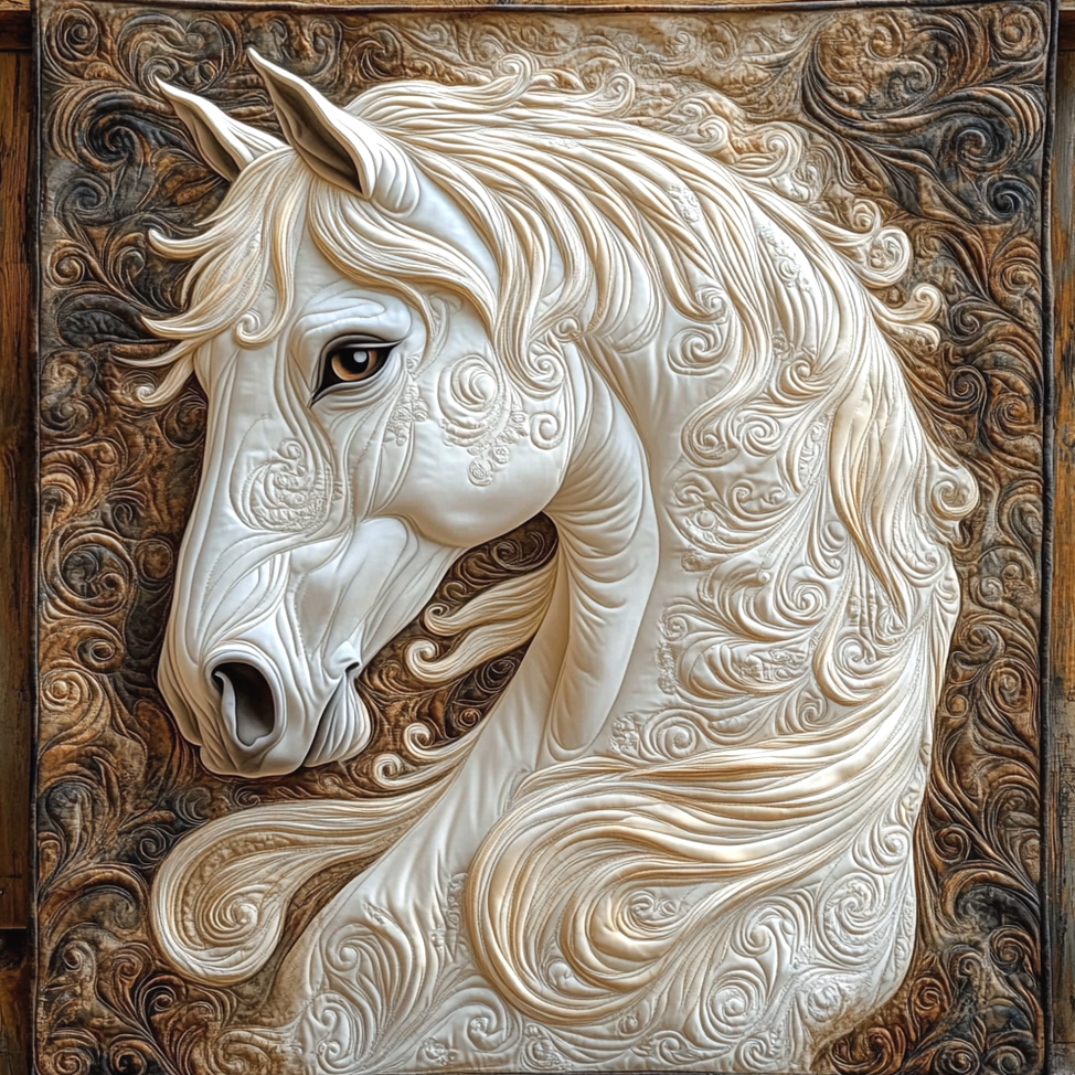 White Horse Quilted Blanket Gifts For Equestrian Riders Birthday Gifts For Best Friend