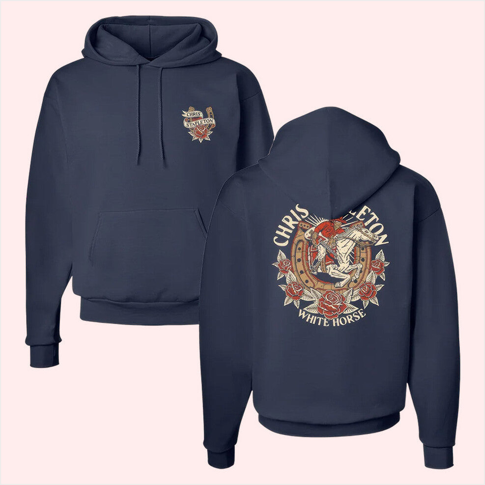 White Horse Rose Hoodie Chris Stapleton Merch Gift Ideas For Him Birthday Gifts For BFF