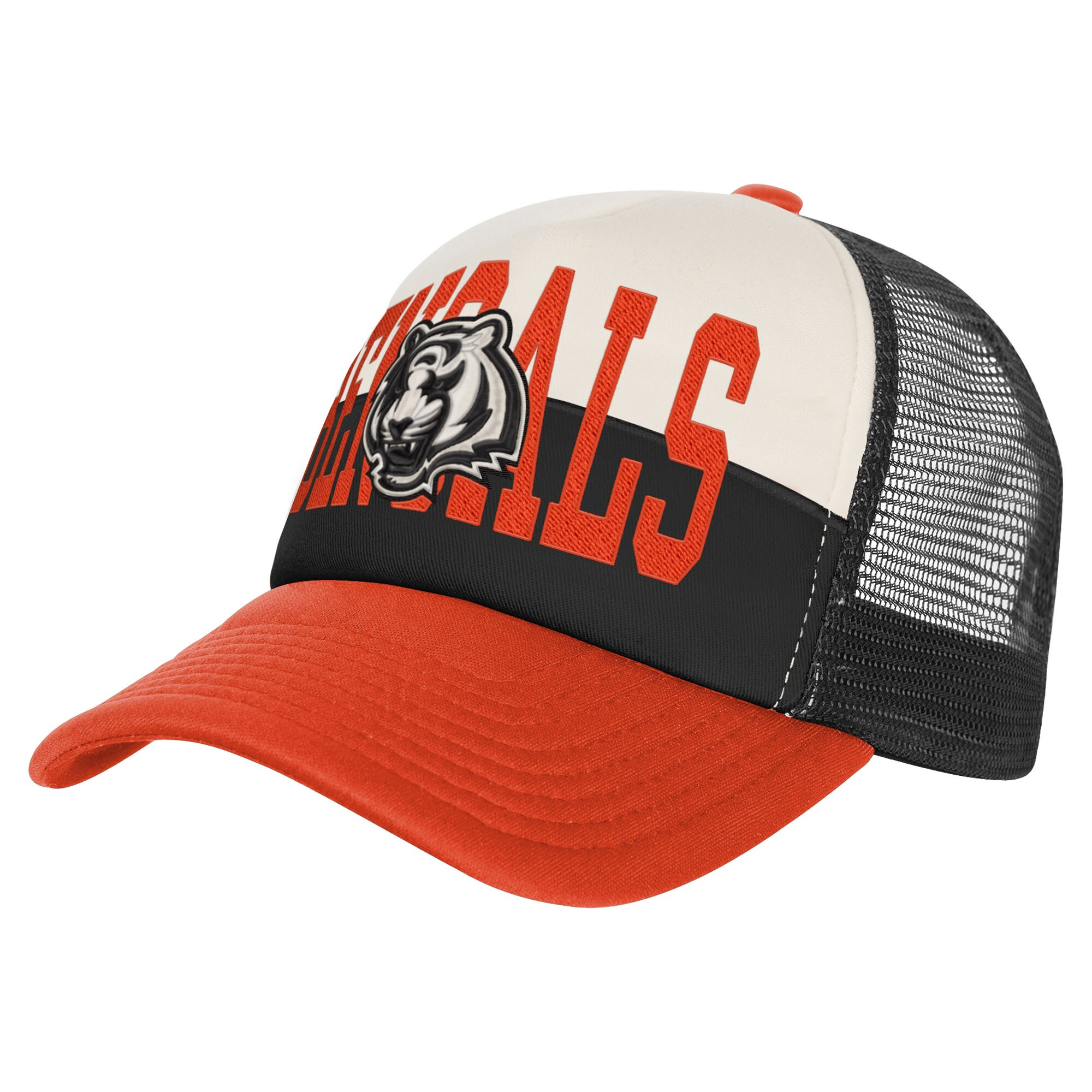 WhiteOrange Cincinnati Bengals Modern Fan Trucker Hat Embroidered Fans Gifts