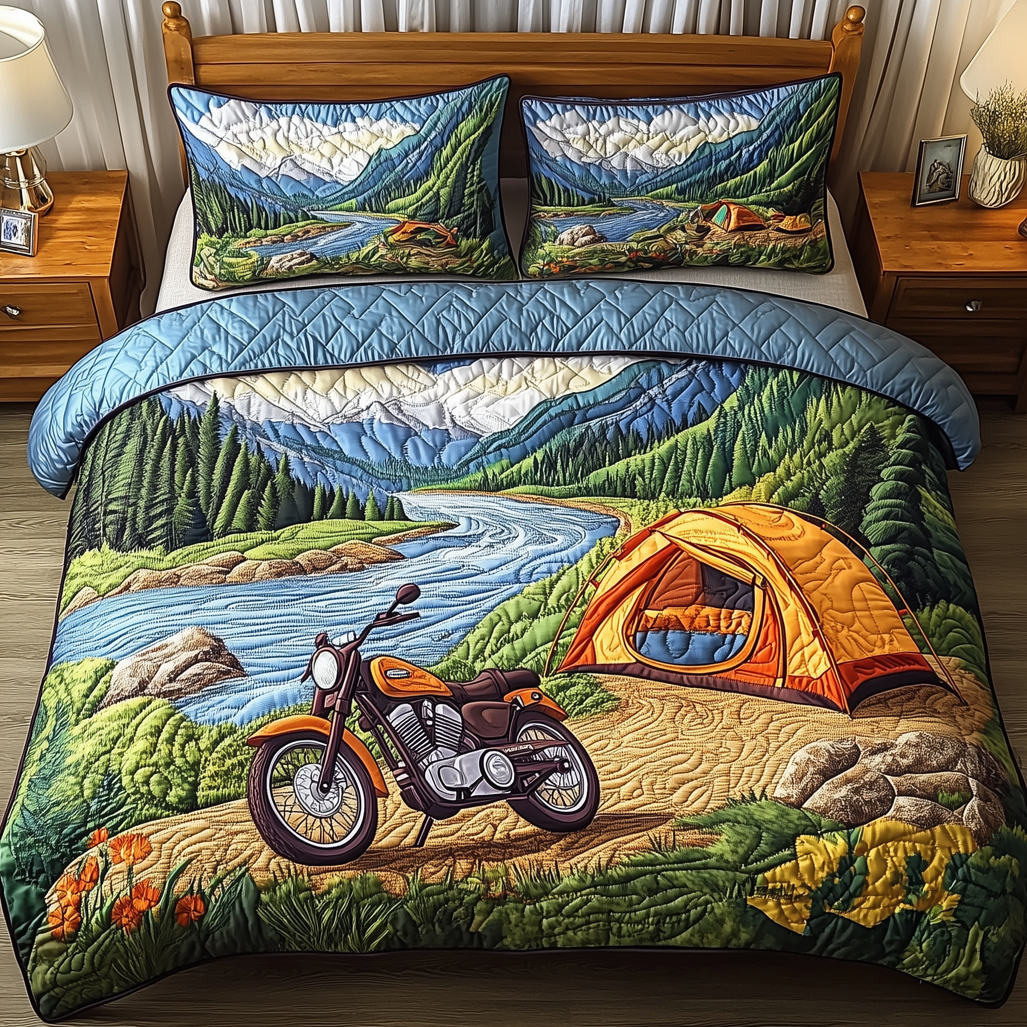 Wilderness Wanderers Quilted Bedding Set Duvet Cover Bedspread Set Item Great Mother's Day Gifts