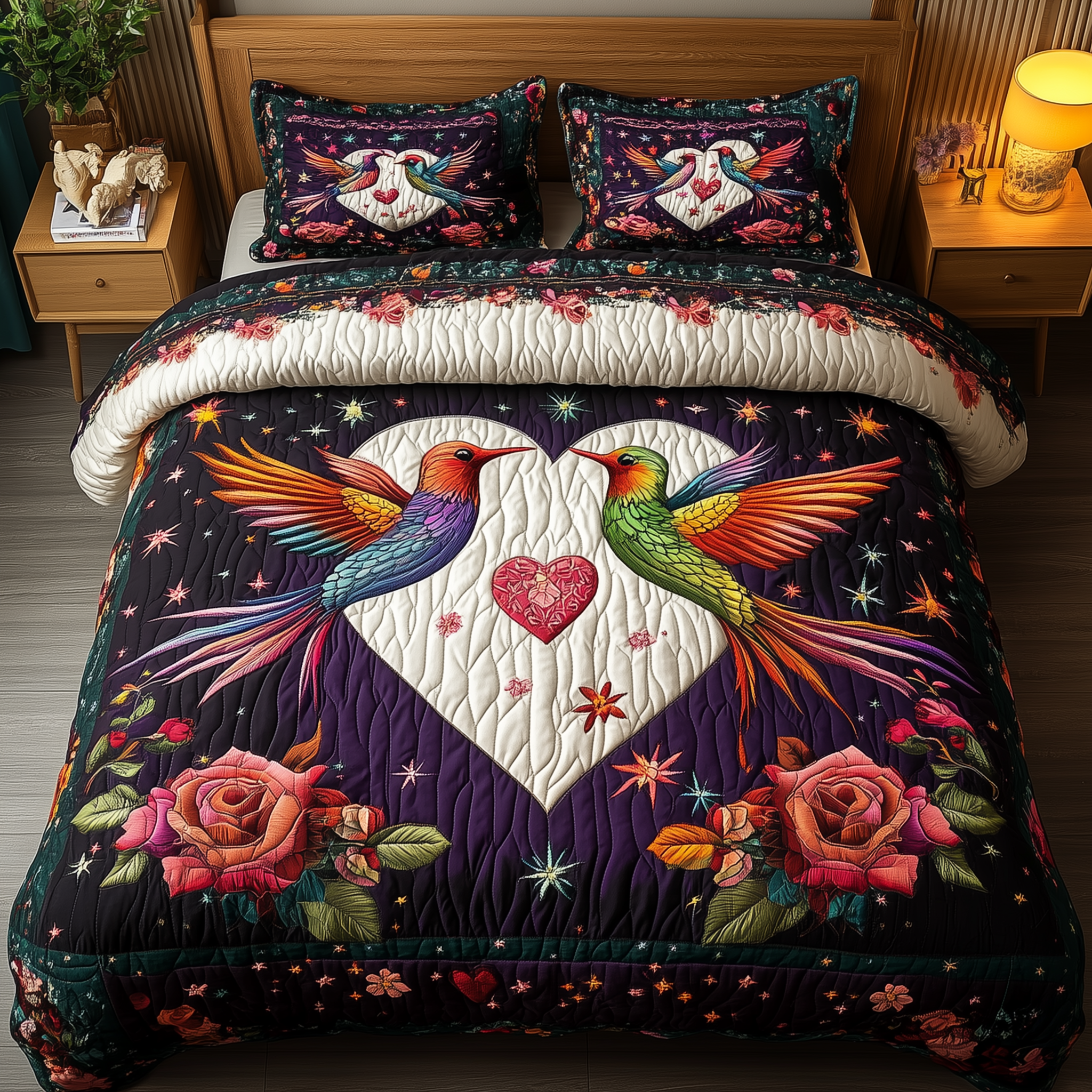 Wings of Love Quilted Bedding Set Best Duvet Cover Bedspread Set First Time Mom Gifts