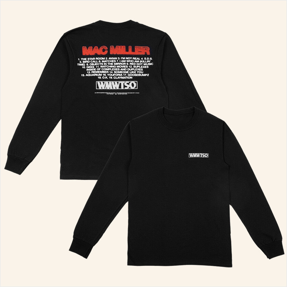 WMWTSO Track List Long Sleeve T-Shirt Mac Miller Merch Birthday Gifts For BFF