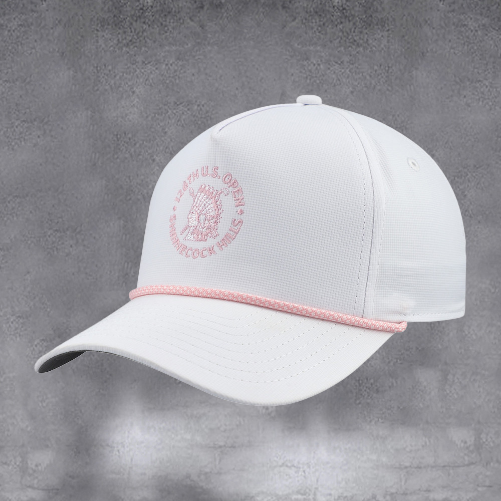 Women's 2026 U.S. Open White Corral Rope Performance Adjustable Embroidered Hat Gifts For Her