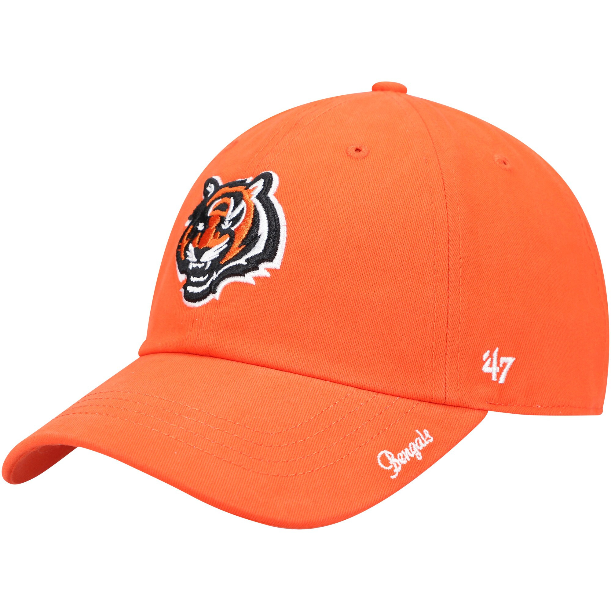 Womens 47 Orange Cincinnati Bengals Miata Clean Up Secondary Logo Adjustable Hat Embroidered