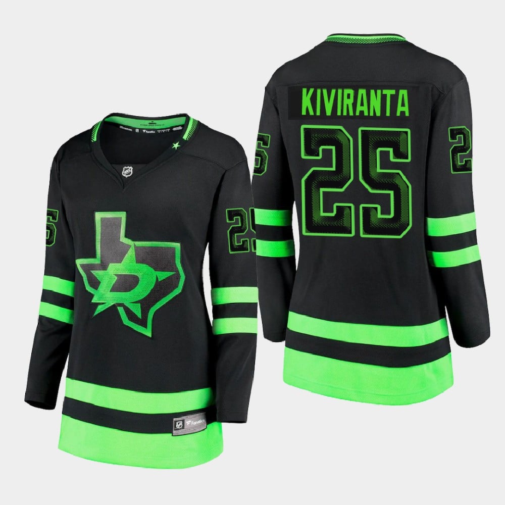 Women's Dallas Stars Joel Kiviranta 25 Alternate Blackout Premier Breakaway Black Jersey - JS472