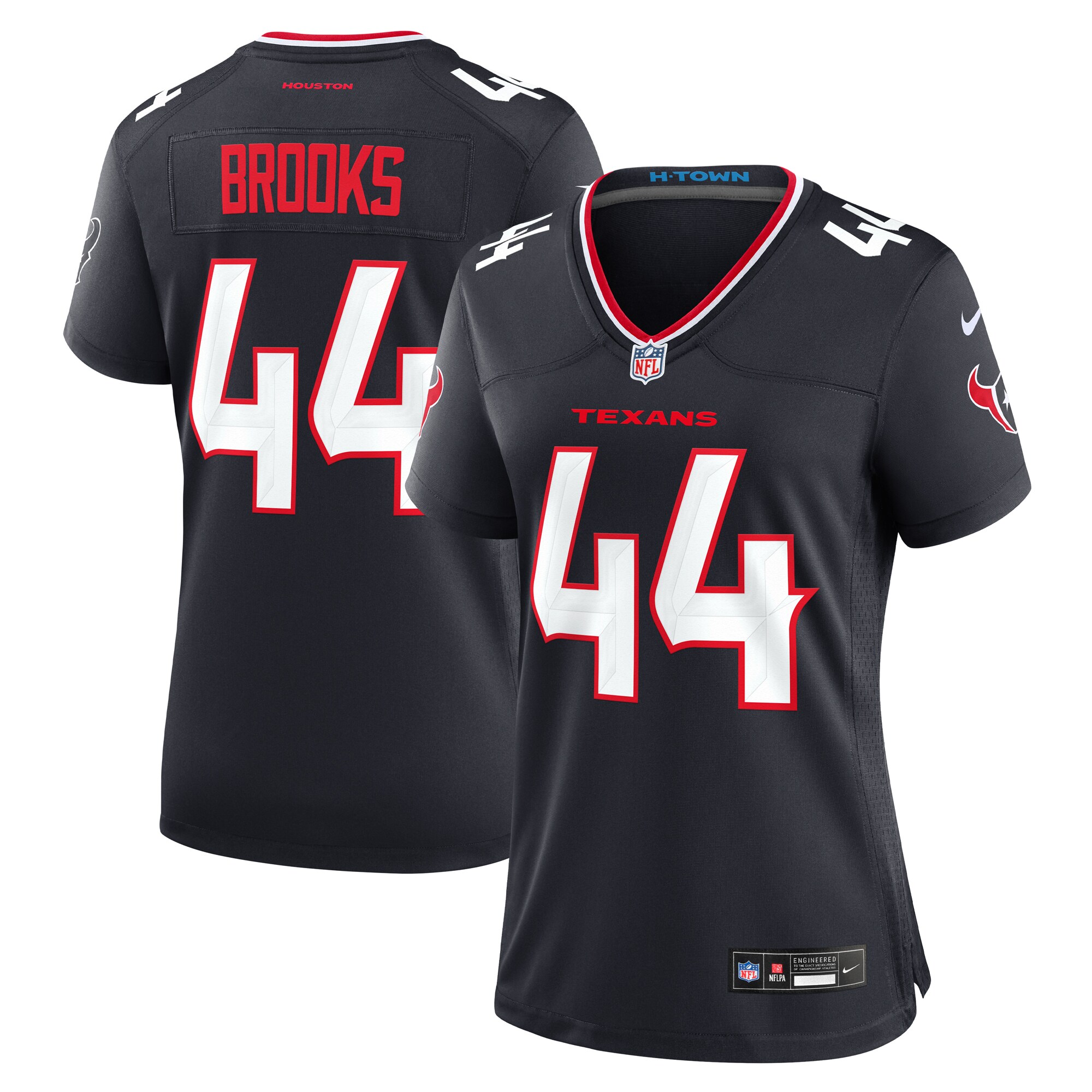 Women's Houston Texans British Brooks Navy Team Game Jersey - JS426