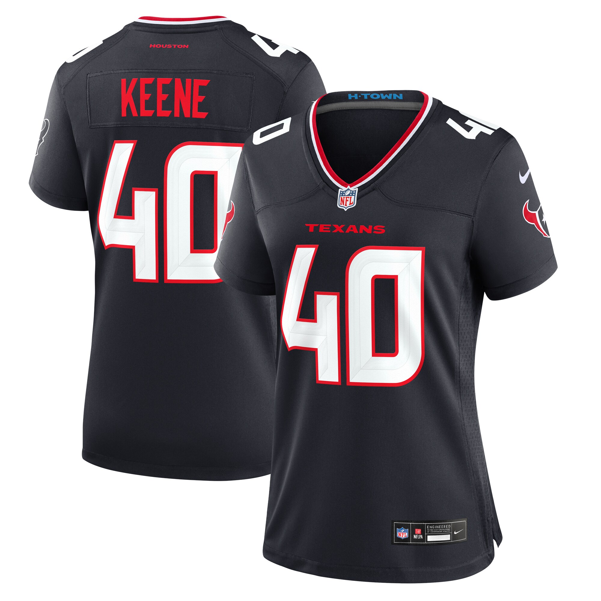 Women's Houston Texans Dalton Keene Navy Team Game Jersey - JS710