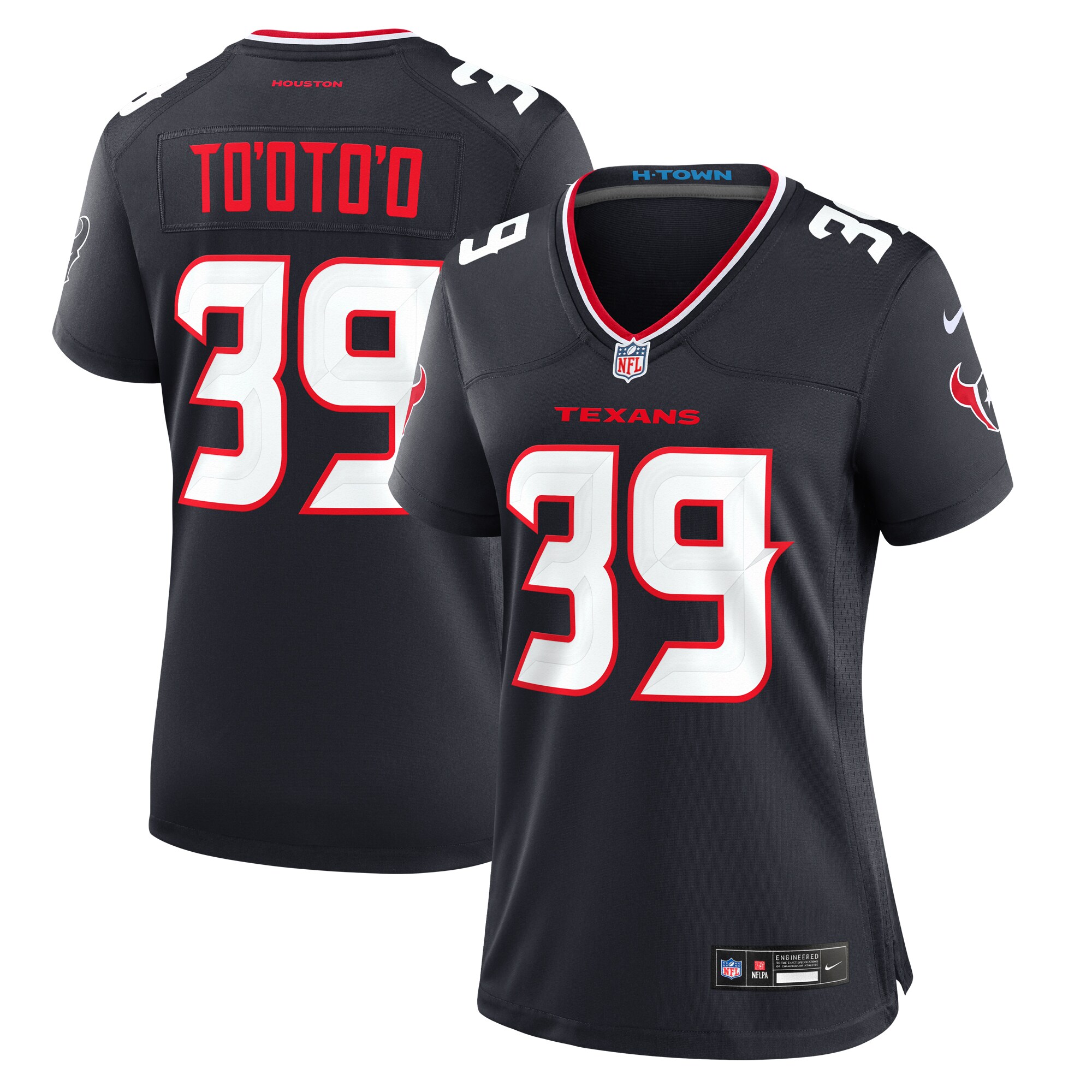 Women's Houston Texans Henry To'oto'o Navy Team Game Jersey - JS901
