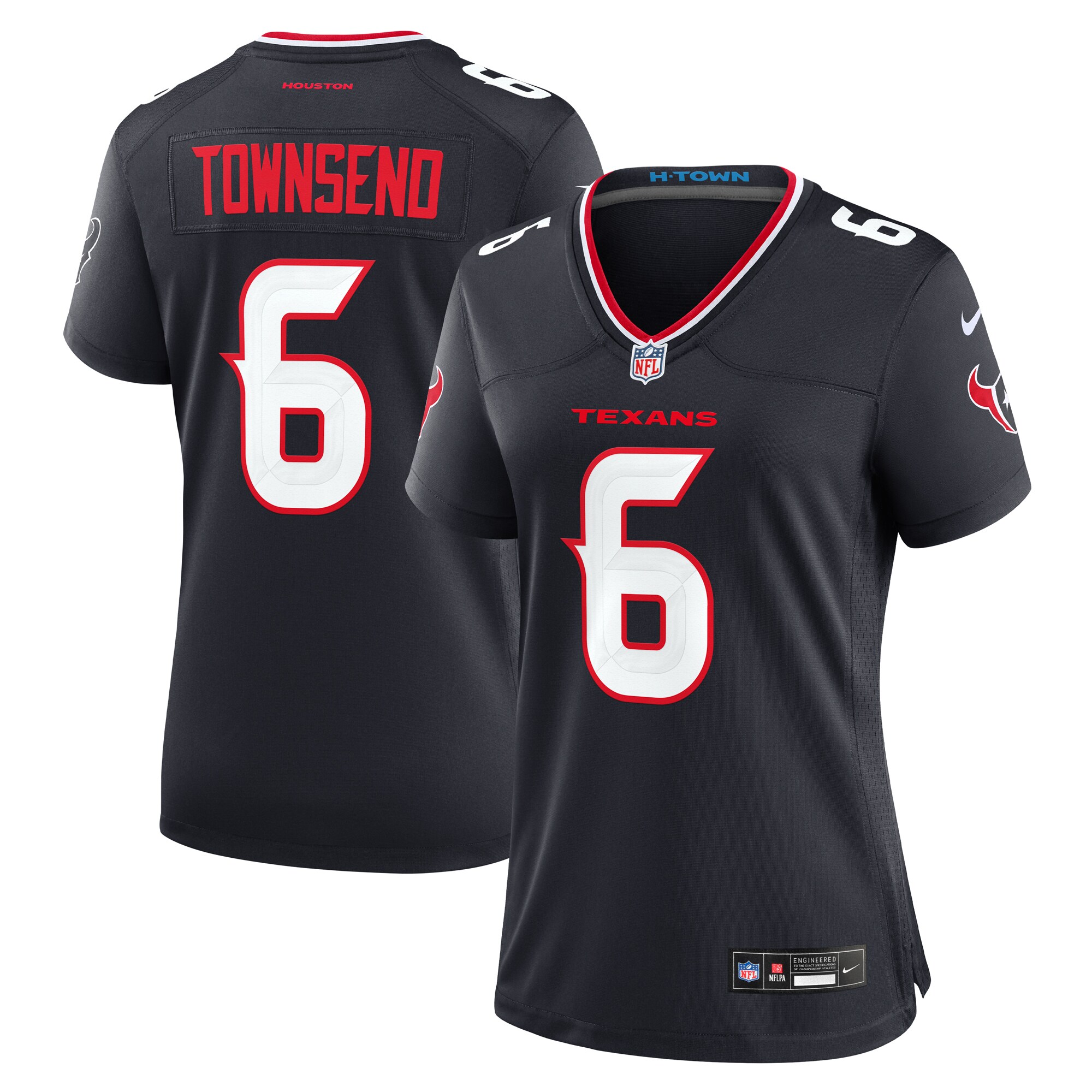 Women's Houston Texans Tommy Townsend Navy Team Game Jersey - JS728