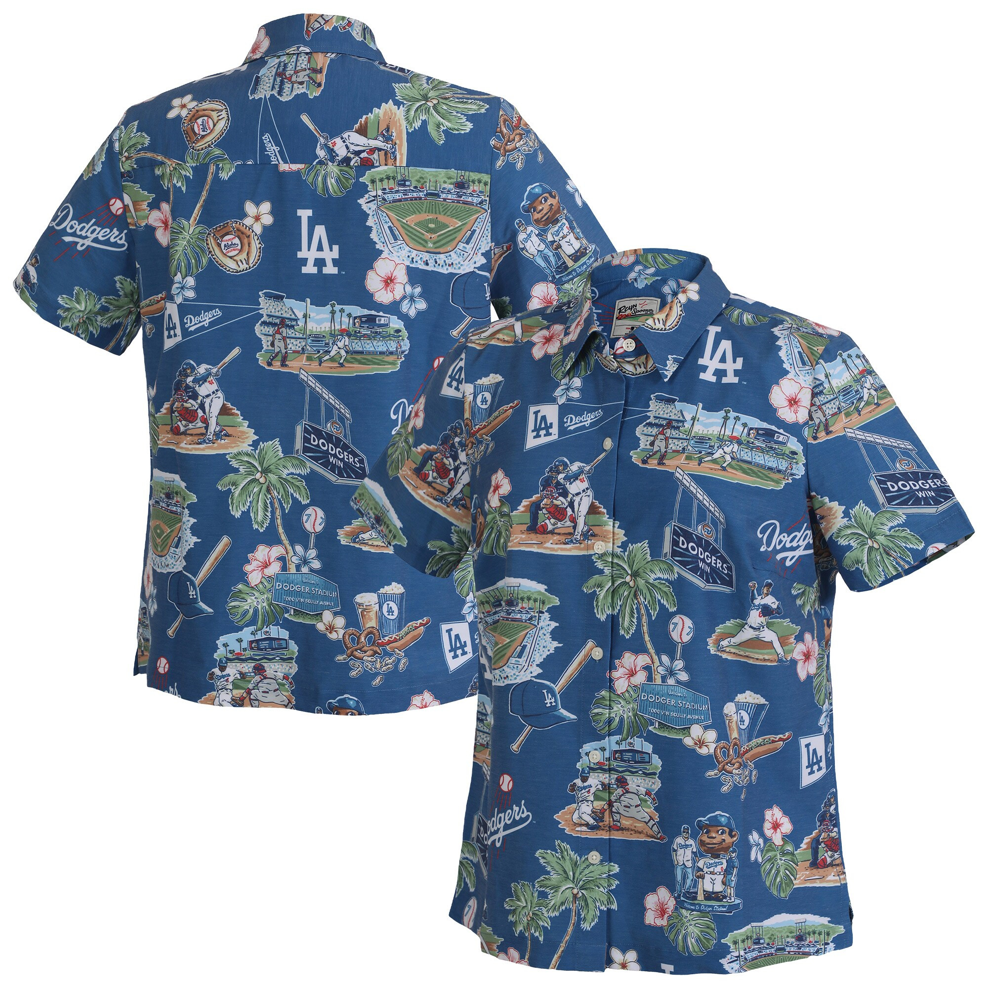 Womens Los Angeles Dodgers Reyn Spooner Blue Scenic MLB Summer Shirt Merch Gift