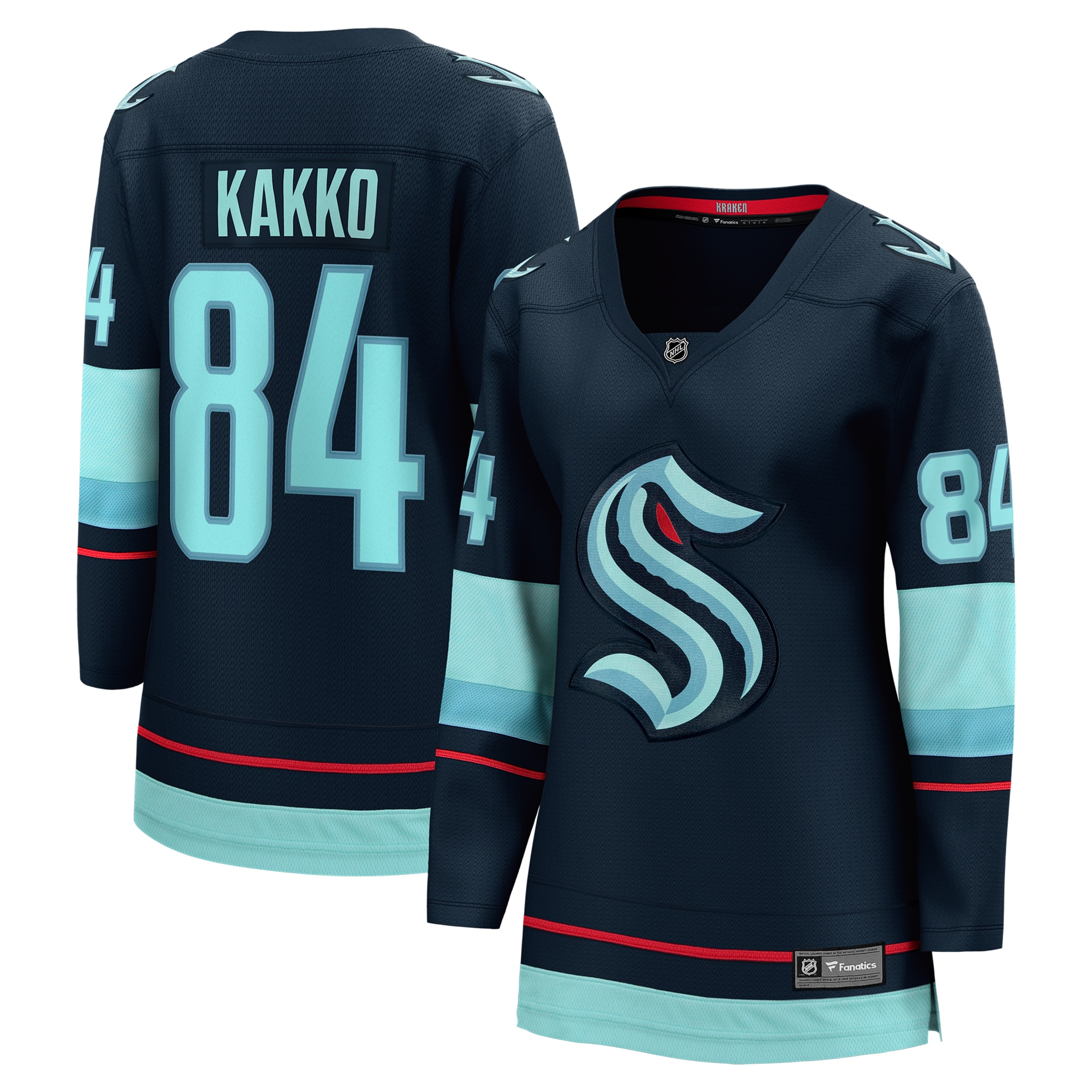 Women's Seattle Kraken Kaapo Kakko Deep Sea Blue Home Breakaway Player Jersey - JS795