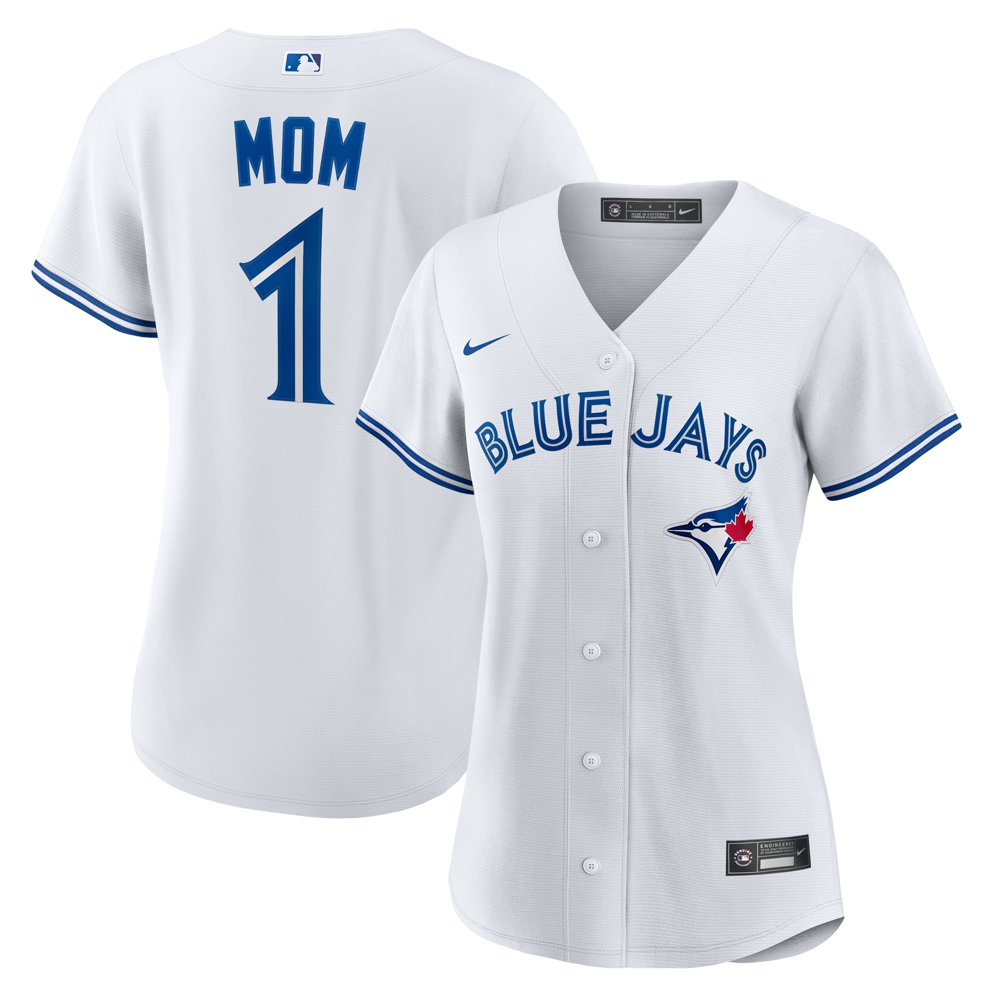 Women's Toronto Blue Jays White #1 Mom Home Jersey - JS731