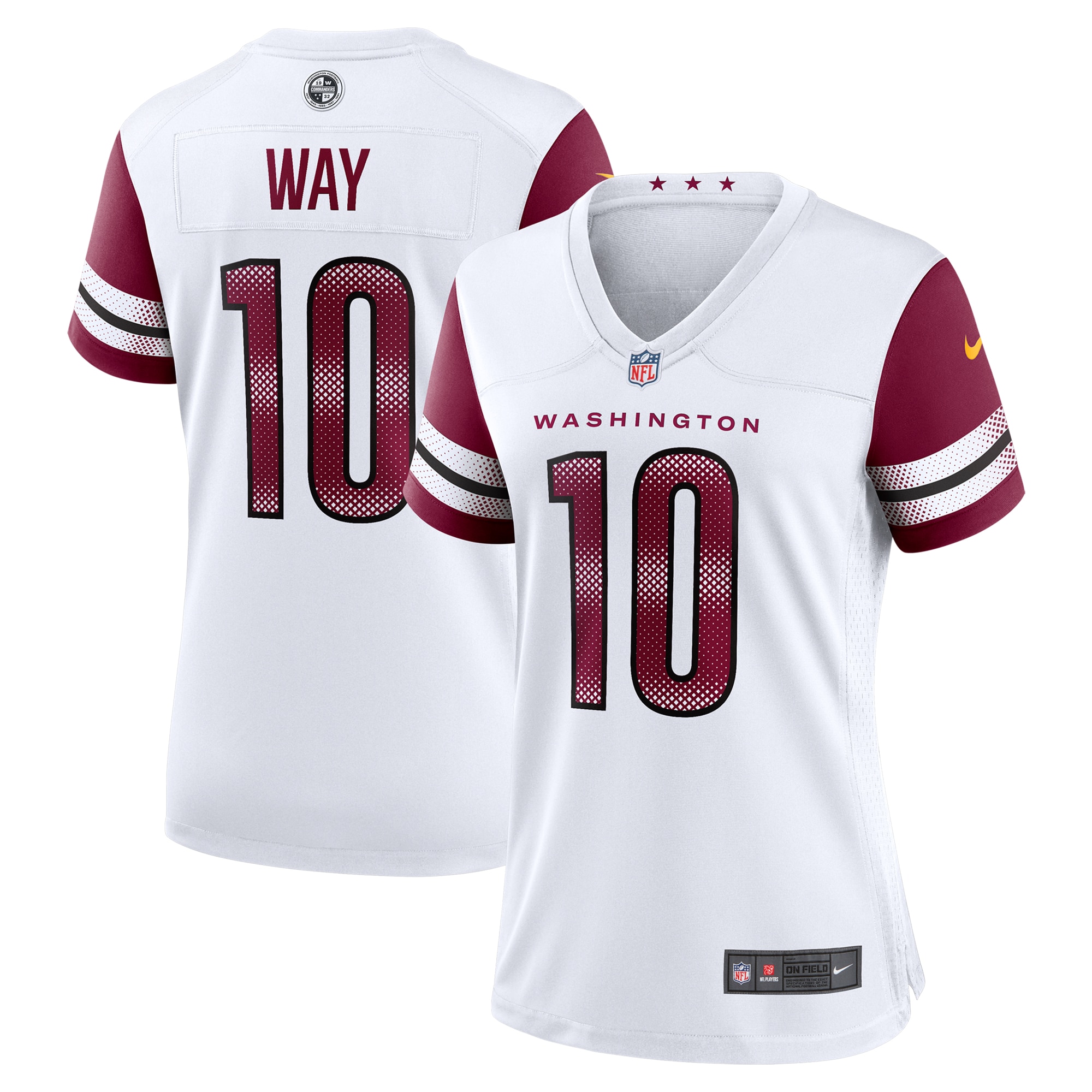 Women's Washington Commanders Tress Way White Game Jersey - JS897