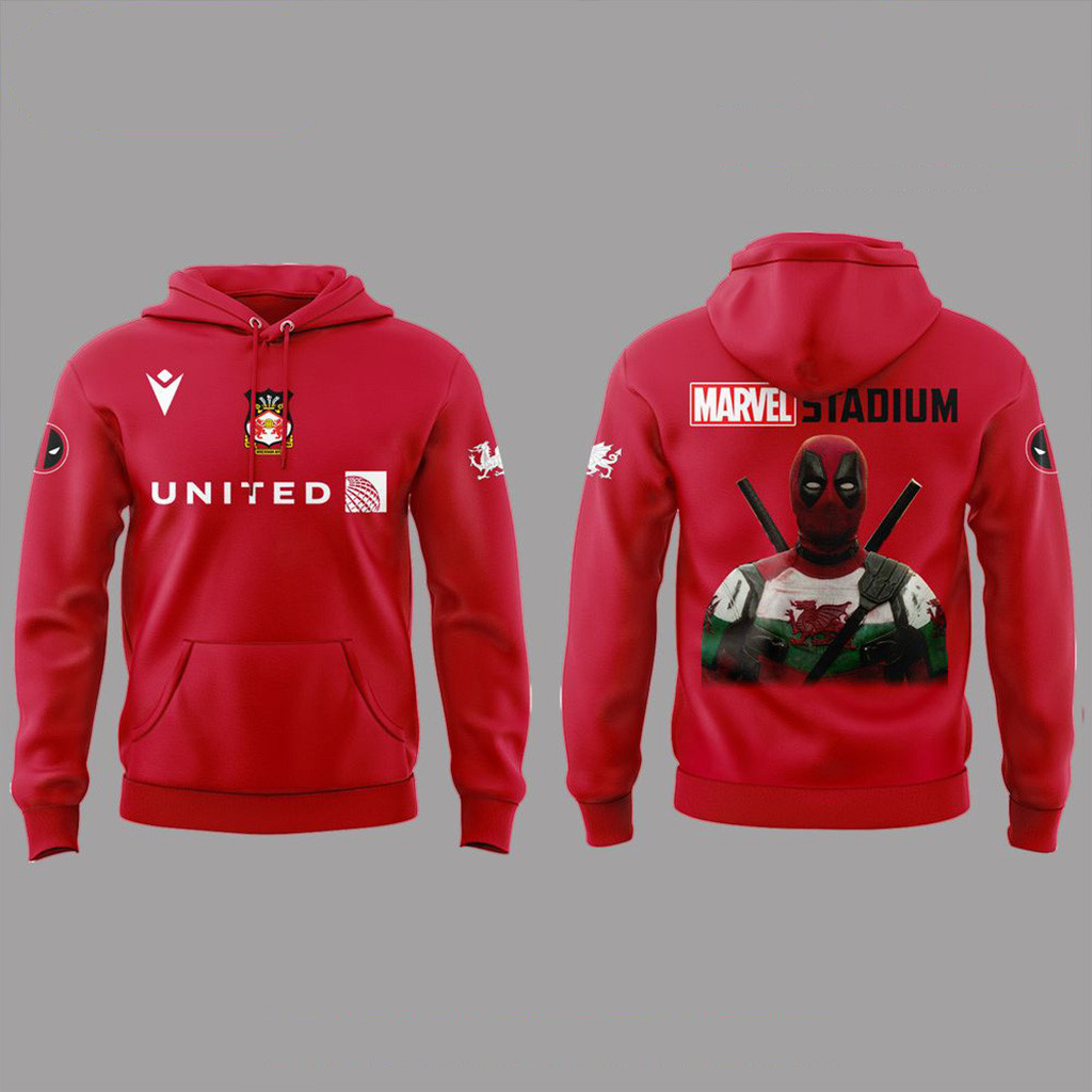 Wrexham AFC x Deadpool Marvel Stadium Hoodie Fan Merch Gifts For Husband