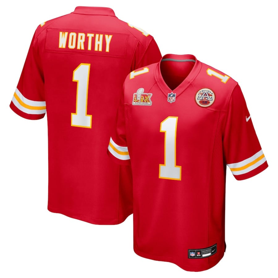 Xavier Worthy 1 Kansas City Chiefs Super Bowl LIX Game Jersey - Red - JS374