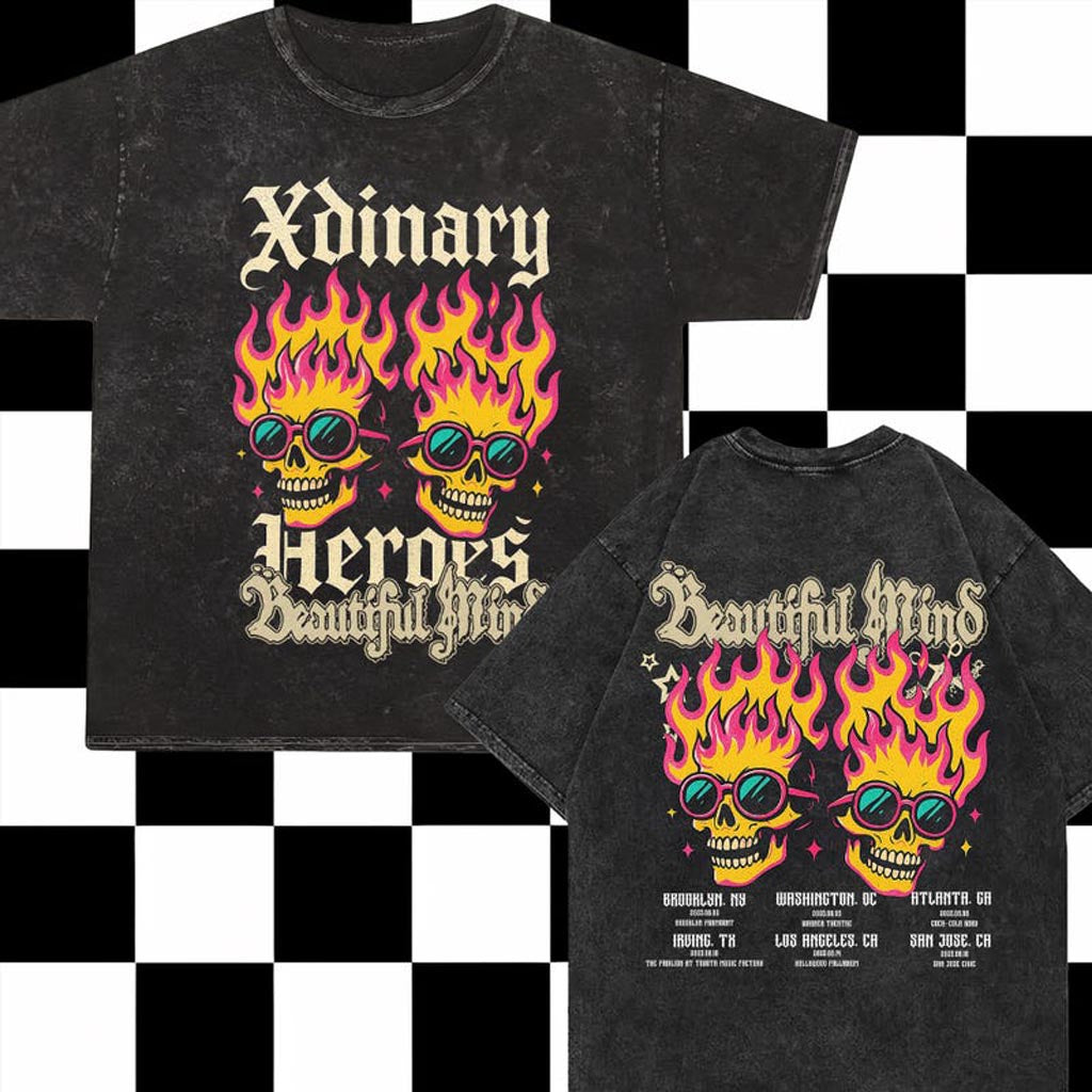 Xdinary Heroes Beautiful Mind World Tour Mineral Wash Shirt Xdinary Heroes Beautiful Mind Merch