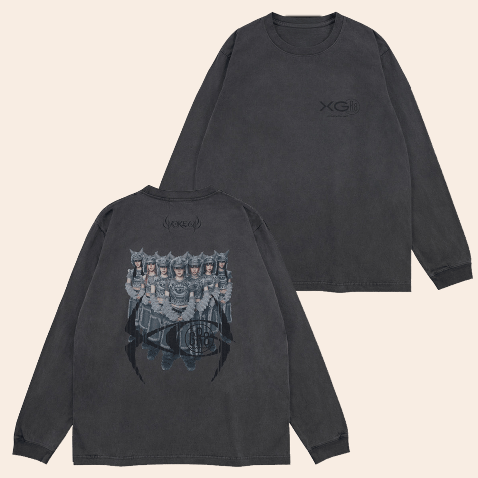 XG GR8 Kosuke Kawamura Pigment Dyed Long Sleeve T-Shirt XGALX Merch Gifts For Fans Gifts For Dad