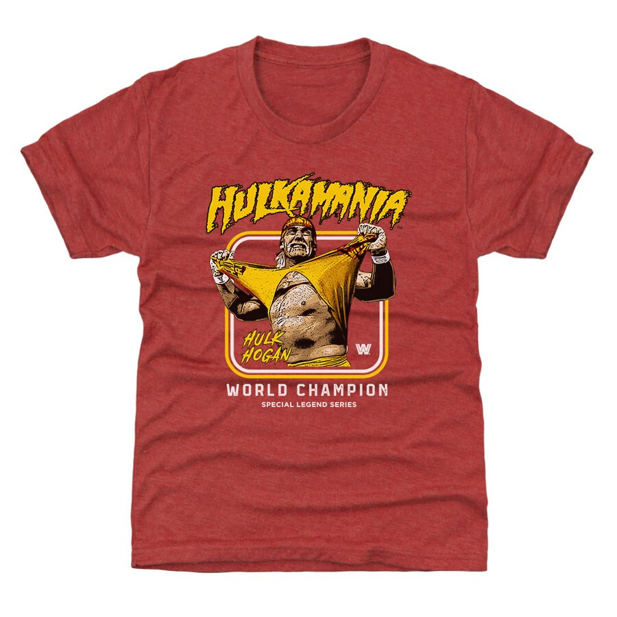 Youth 500 Level Red Hulk Hogan Hulkamania T-shirt Wrestling Legend Tribute Merch