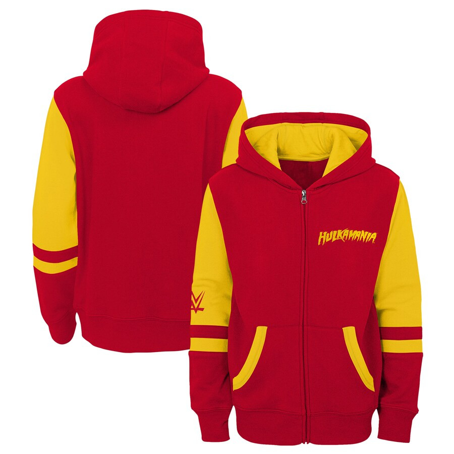 Youth Red Hulk Hogan Stadium Full-zip Hoodie Forever Hulkamania Fan Gift