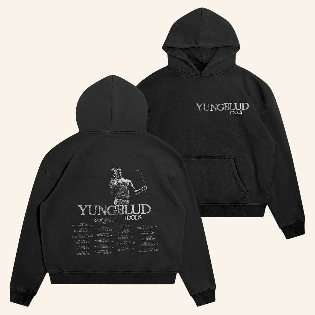 Yungblud Merch Idols Black Date Back Hoodie Fan Apparel Gifts For Friends